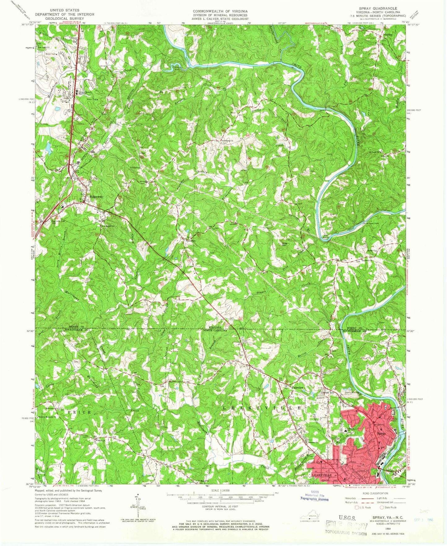 Classic USGS Northwest Eden North Carolina 7.5'x7.5' Topo Map Image