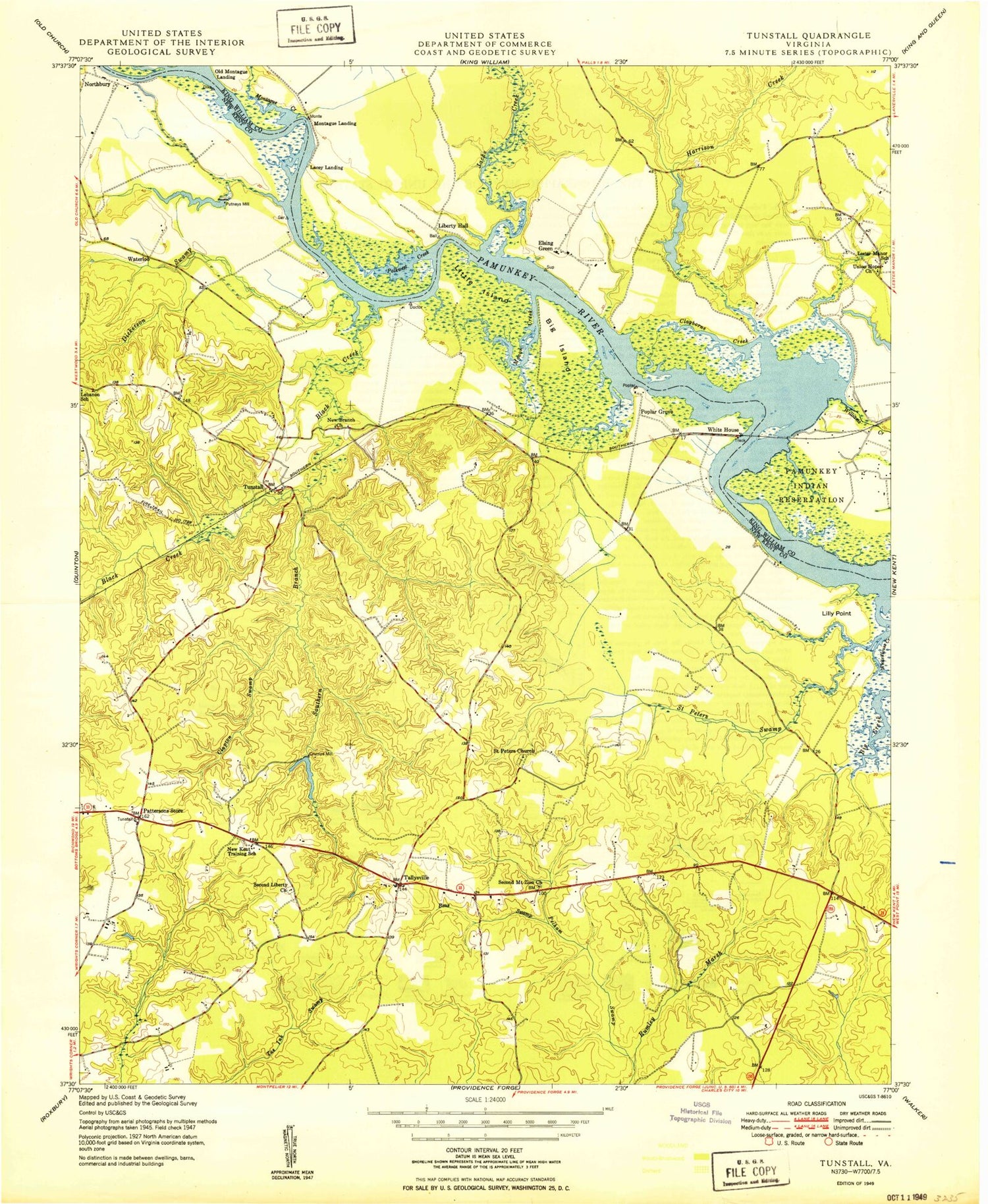Classic USGS Tunstall Virginia 7.5'x7.5' Topo Map Image