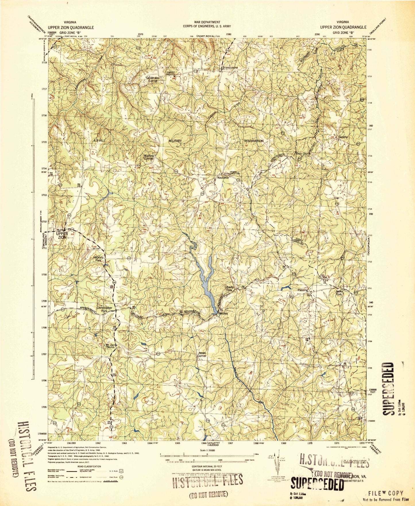 Classic USGS Supply Virginia 7.5'x7.5' Topo Map Image