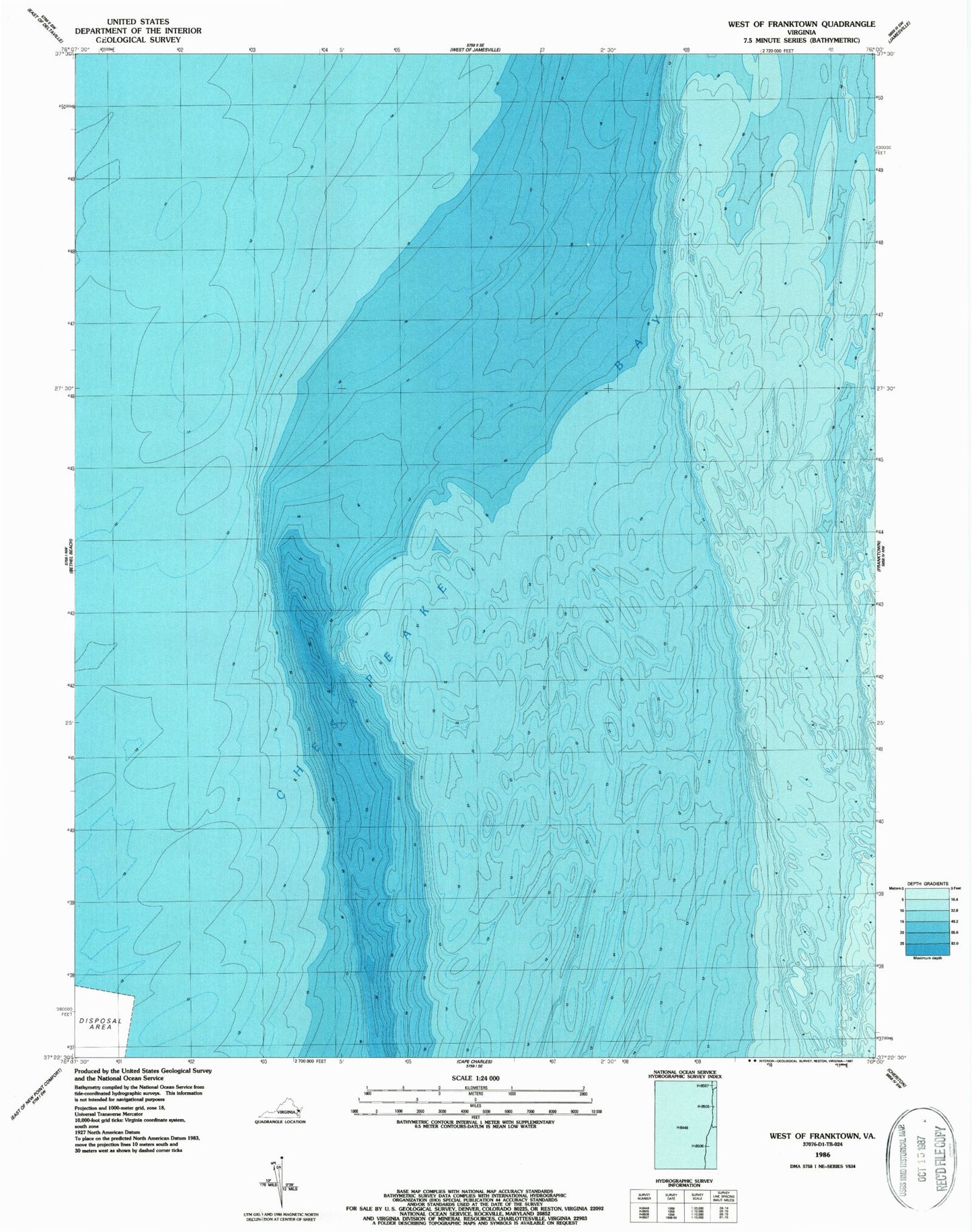 Classic USGS West of Franktown Virginia 7.5'x7.5' Topo Map Image