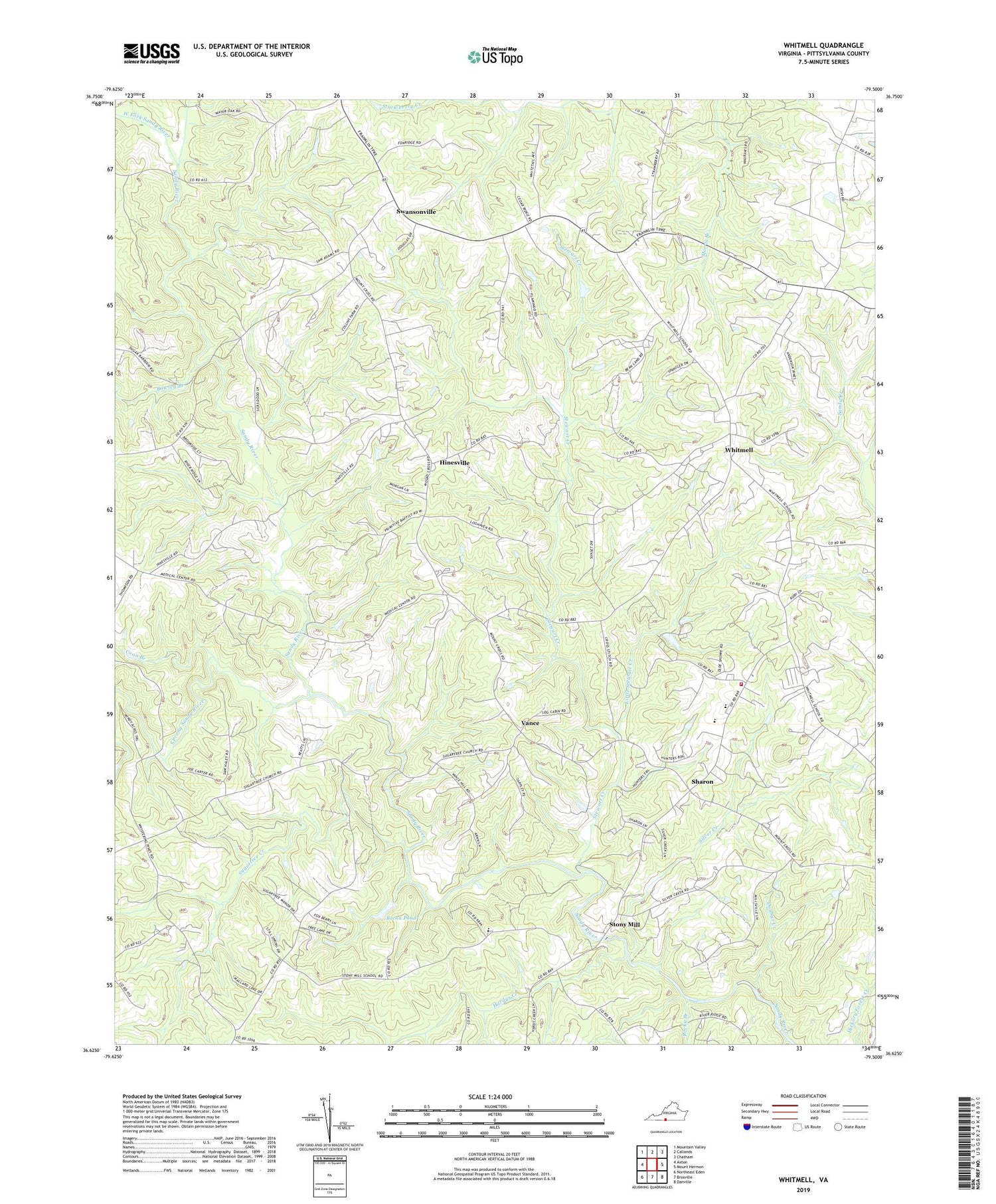 Whitmell Virginia US Topo Map Image