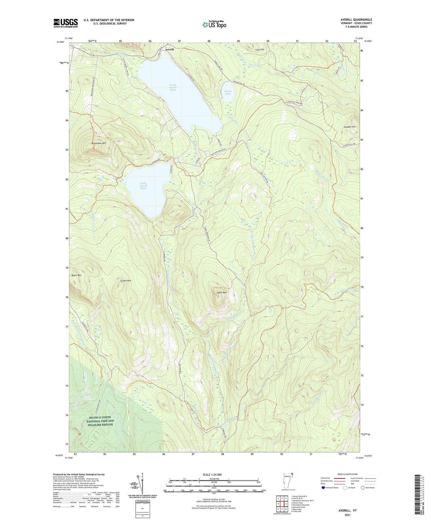 Averill Vermont US Topo Map Image