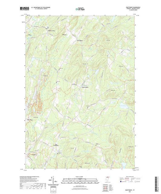 Craftsbury Vermont US Topo Map Image