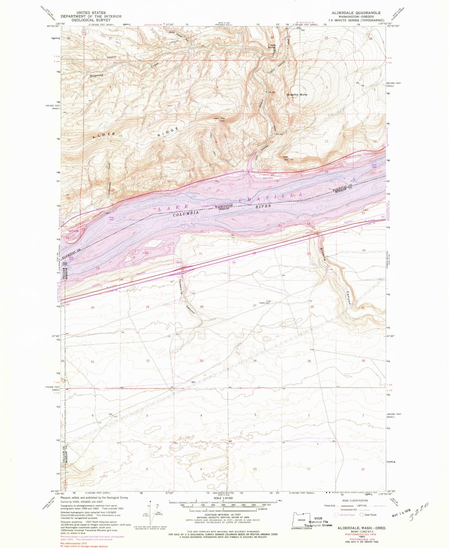 Classic USGS Golgotha Butte Washington 7.5'x7.5' Topo Map Image