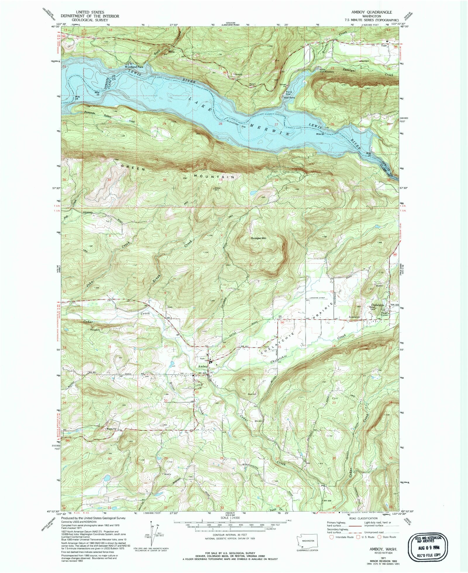 Classic USGS Amboy Washington 7.5'x7.5' Topo Map MyTopo Map Store