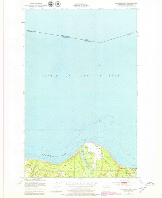 Classic USGS Angeles Point Washington 7.5'x7.5' Topo Map Image