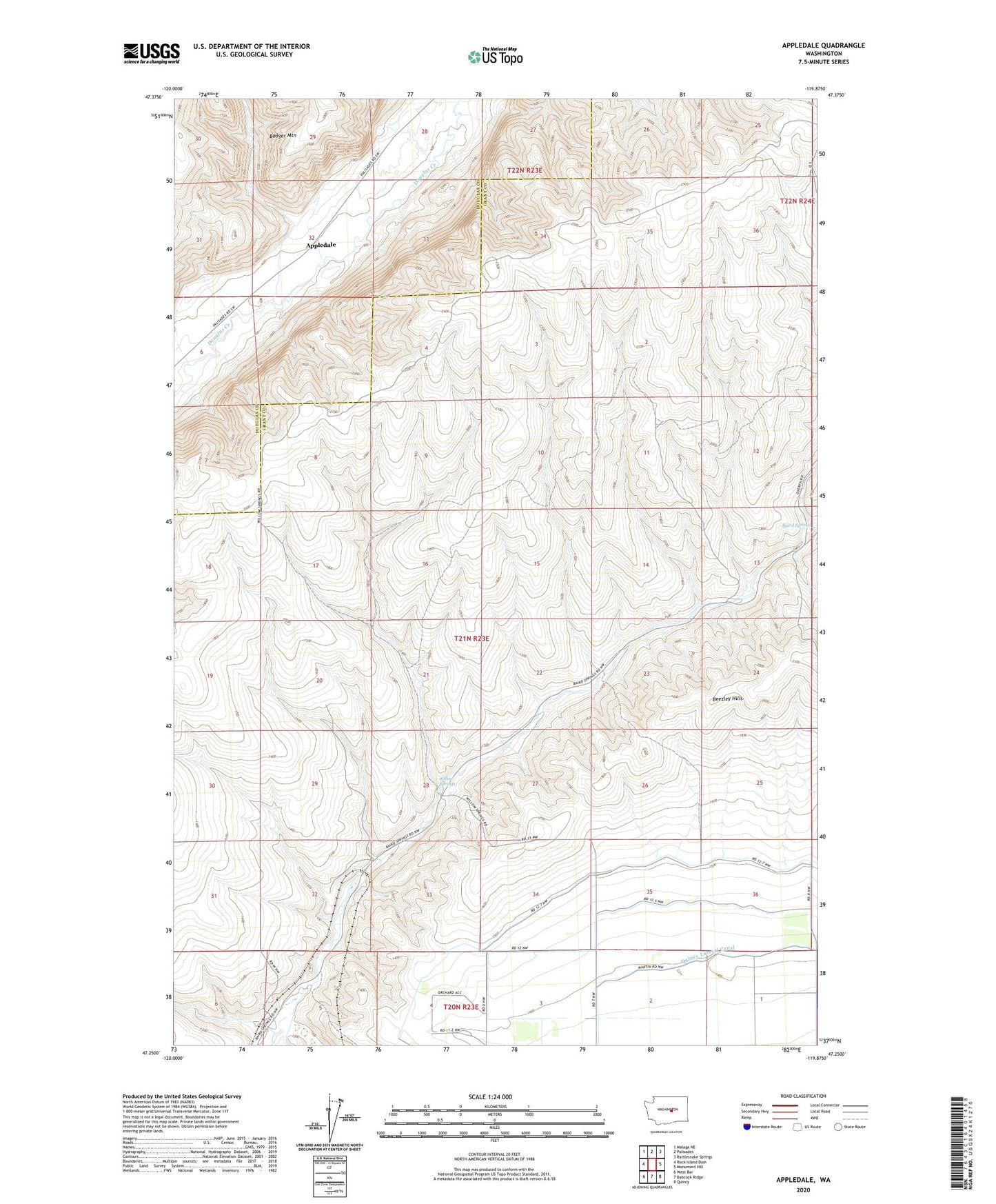 Appledale Washington US Topo Map Image