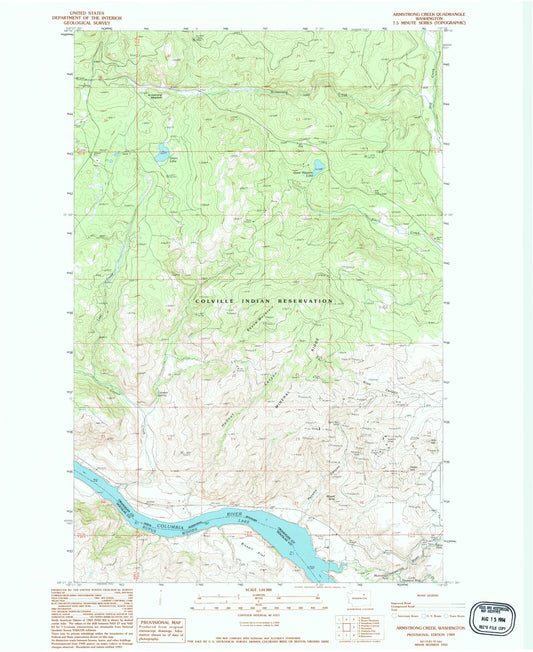 Classic USGS Armstrong Creek Washington 7.5'x7.5' Topo Map Image