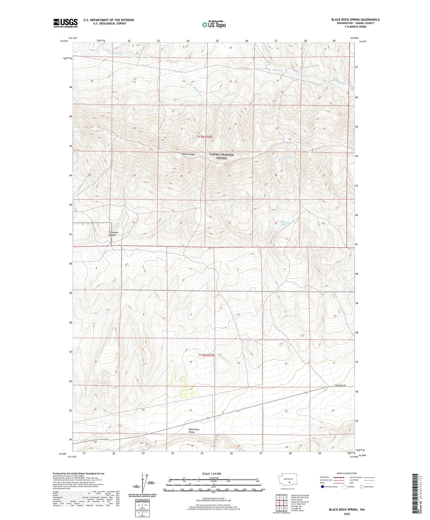 Black Rock Spring Washington US Topo Map Image