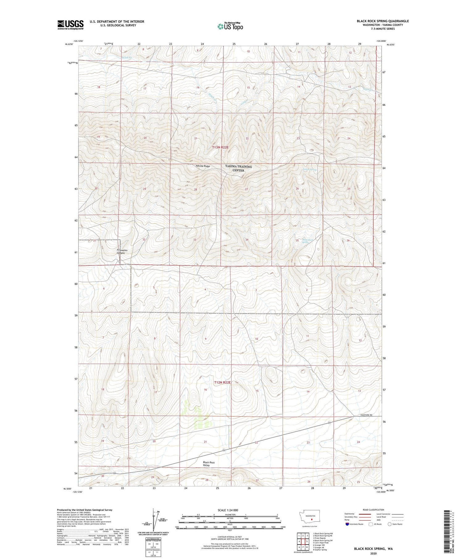 Black Rock Spring Washington US Topo Map Image
