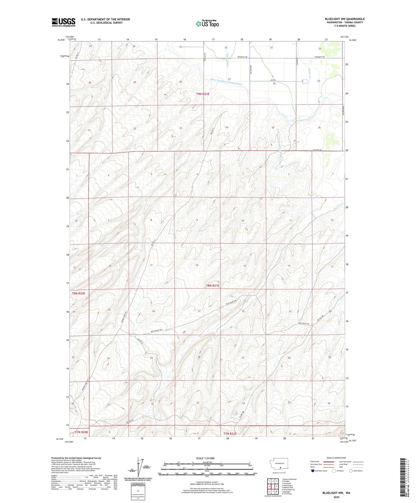 Bluelight NW Washington US Topo Map Image