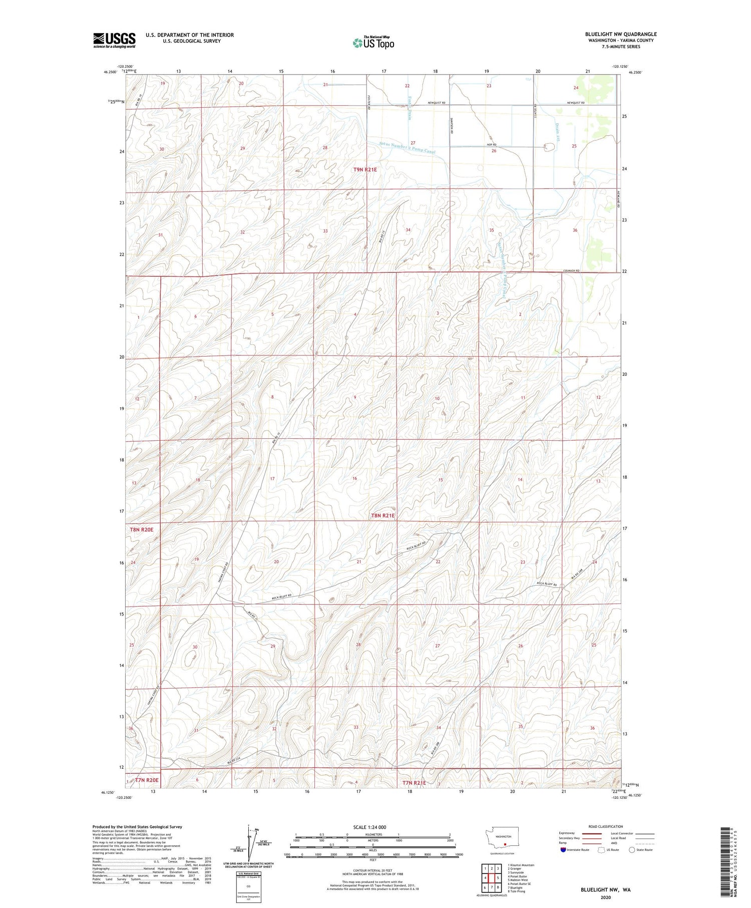Bluelight NW Washington US Topo Map Image