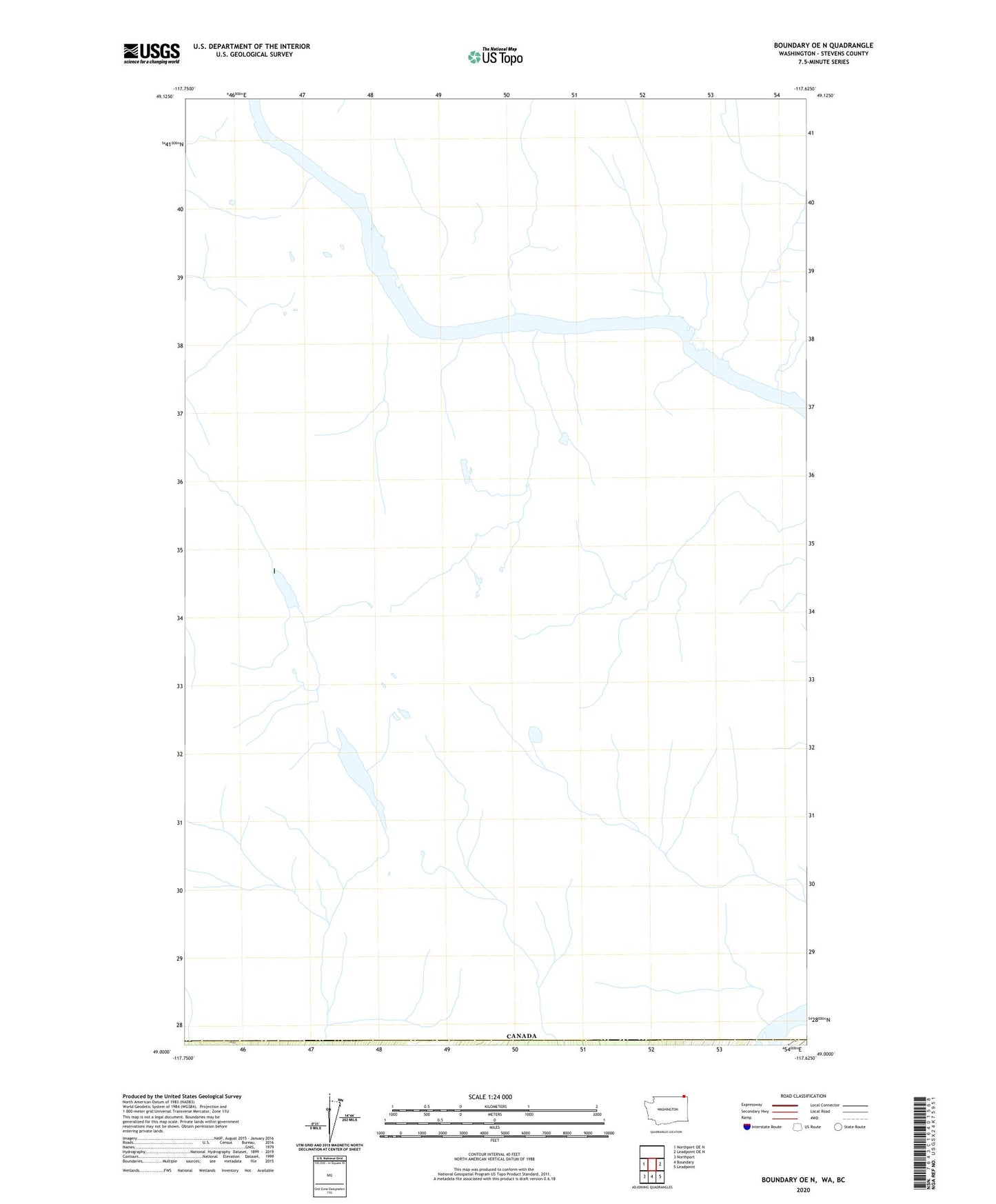 Boundary OE N Washington US Topo Map Image
