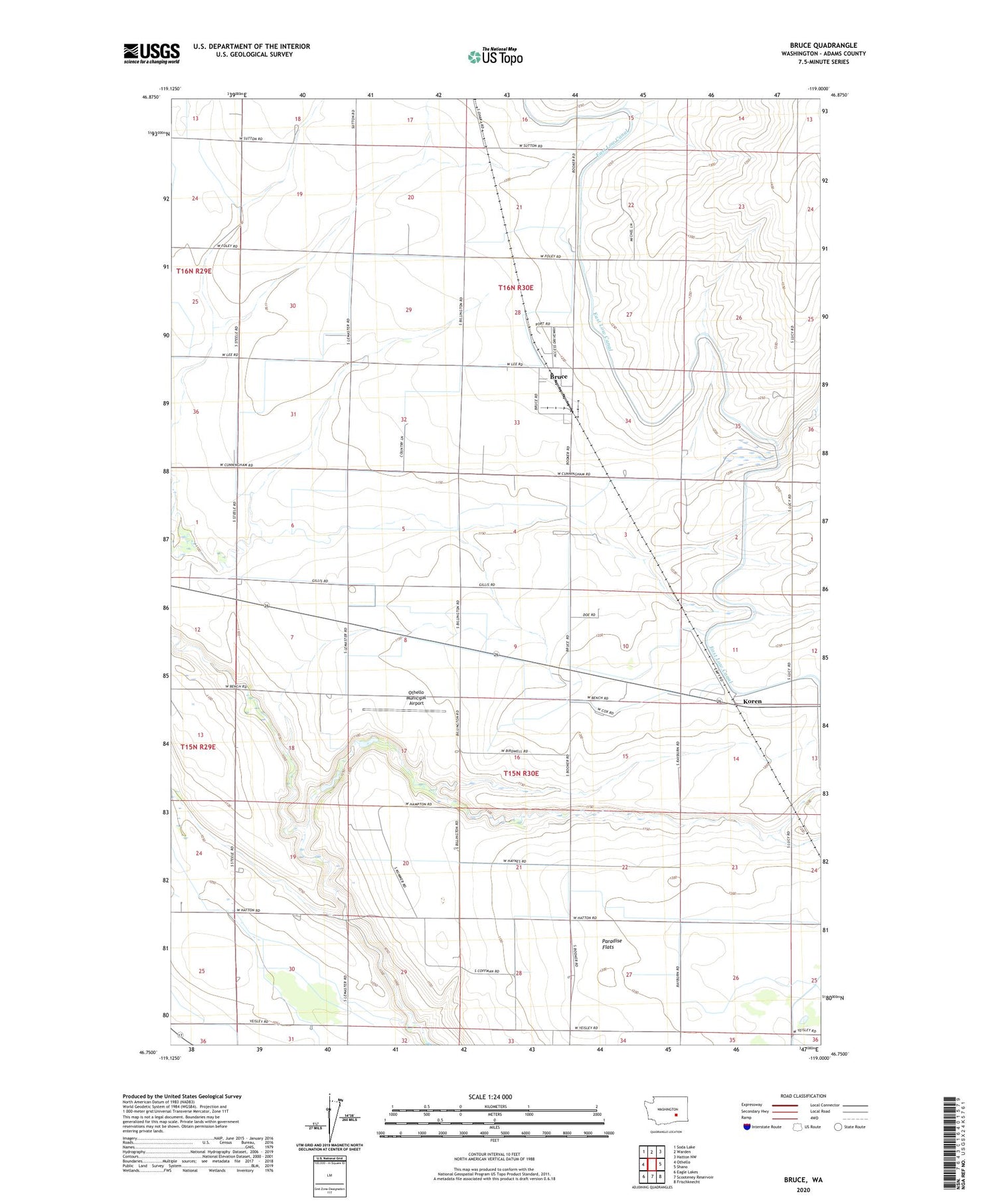 Bruce Washington US Topo Map Image