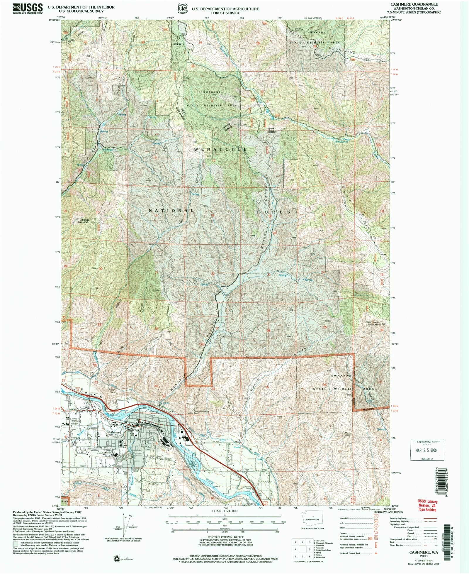 Classic USGS Cashmere Washington 7.5'x7.5' Topo Map MyTopo Map Store