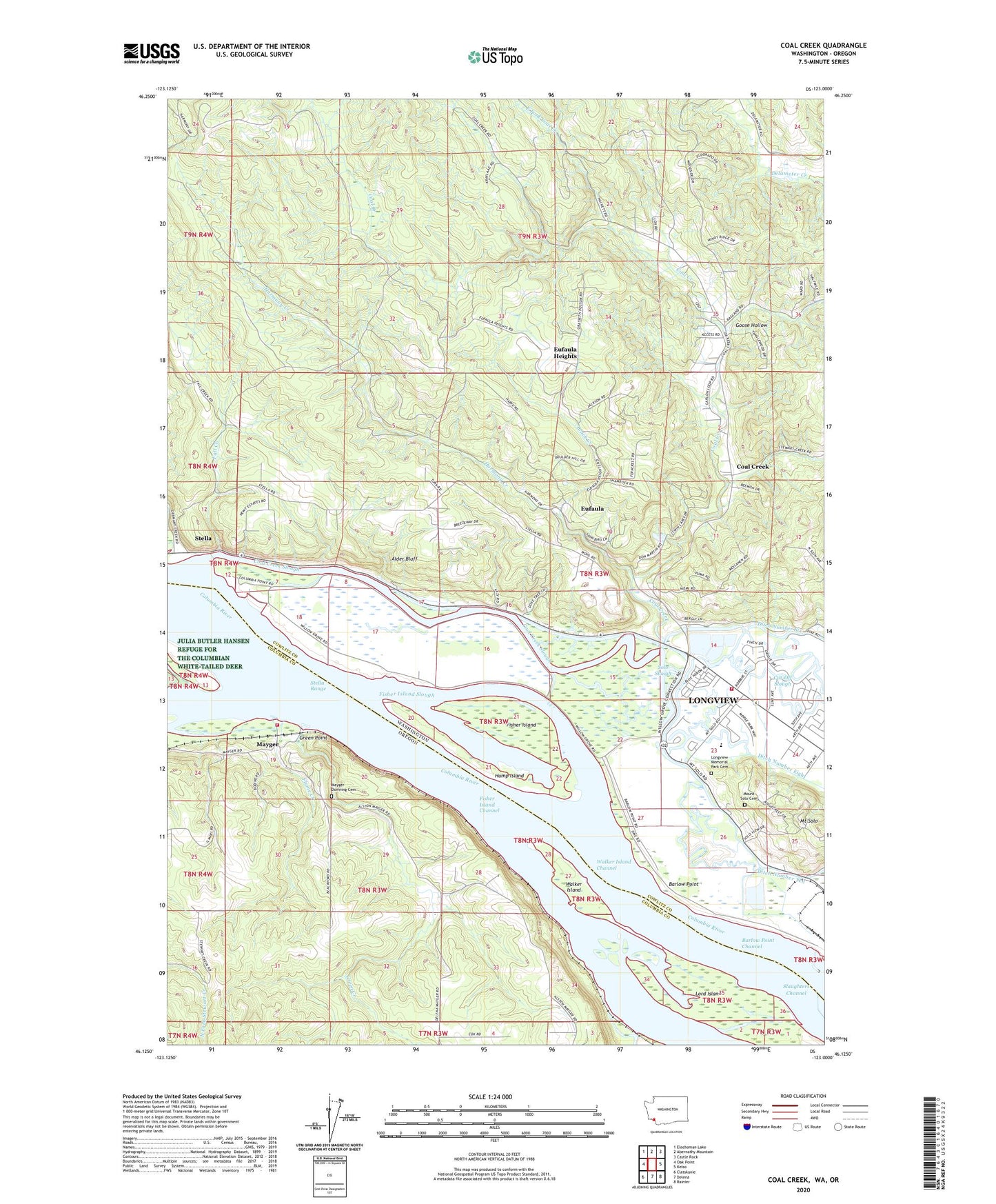 Coal Creek Washington US Topo Map Image
