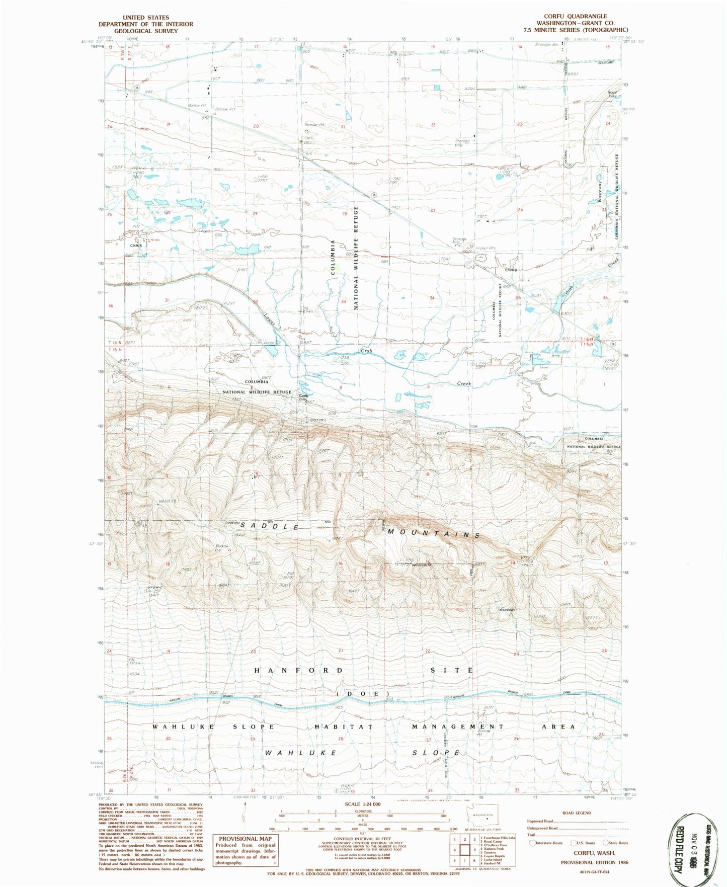 Classic USGS Corfu Washington 7.5'x7.5' Topo Map Image
