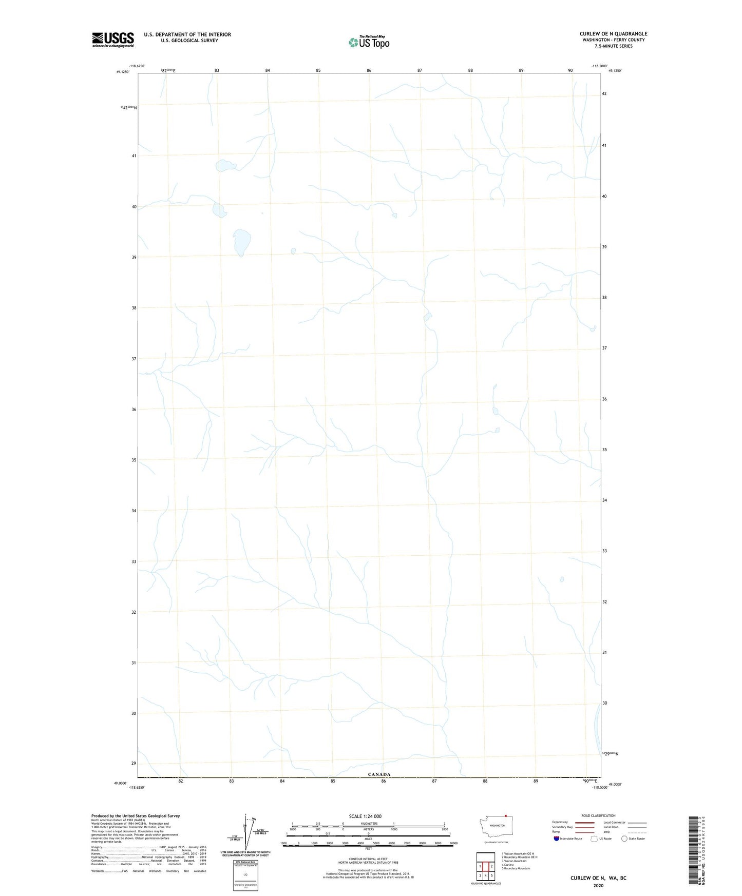 Curlew OE N Washington US Topo Map Image