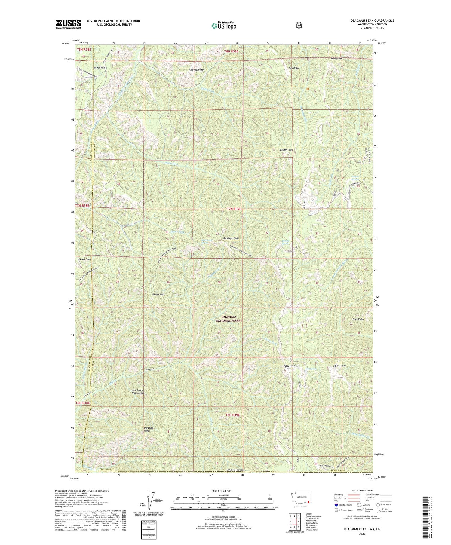 Deadman Peak Washington US Topo Map Image