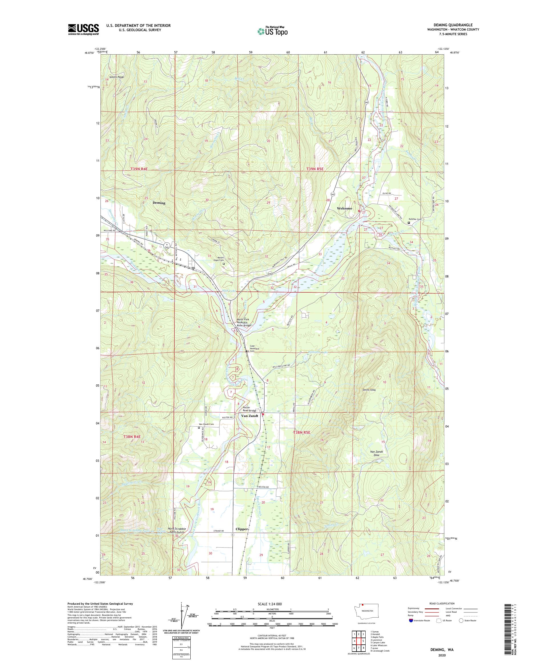 【完売品】NORMSACK Topographic Mountain③ Deming Washington US Topo Map – MyTopo Map Store