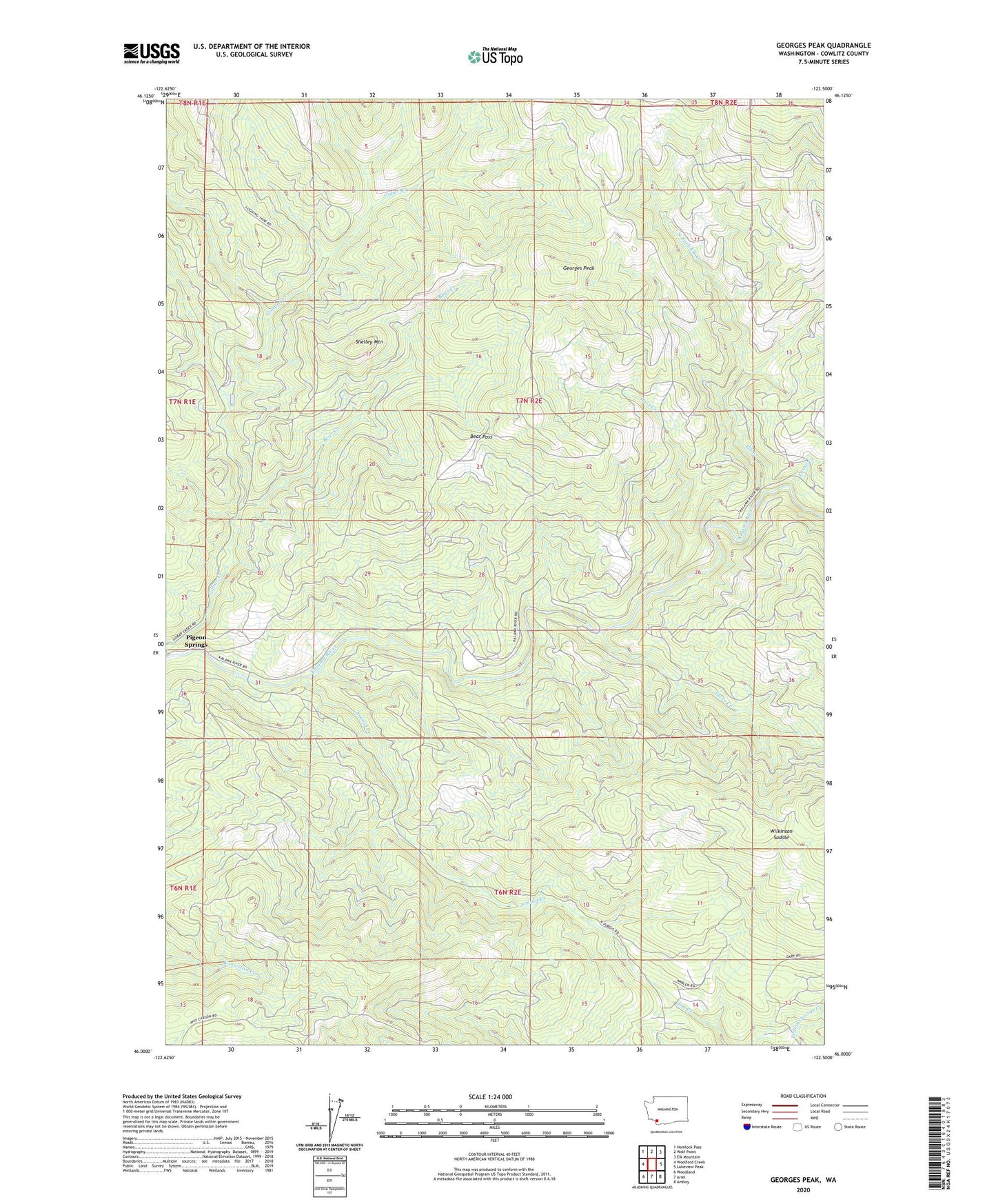 Georges Peak Washington US Topo Map Image