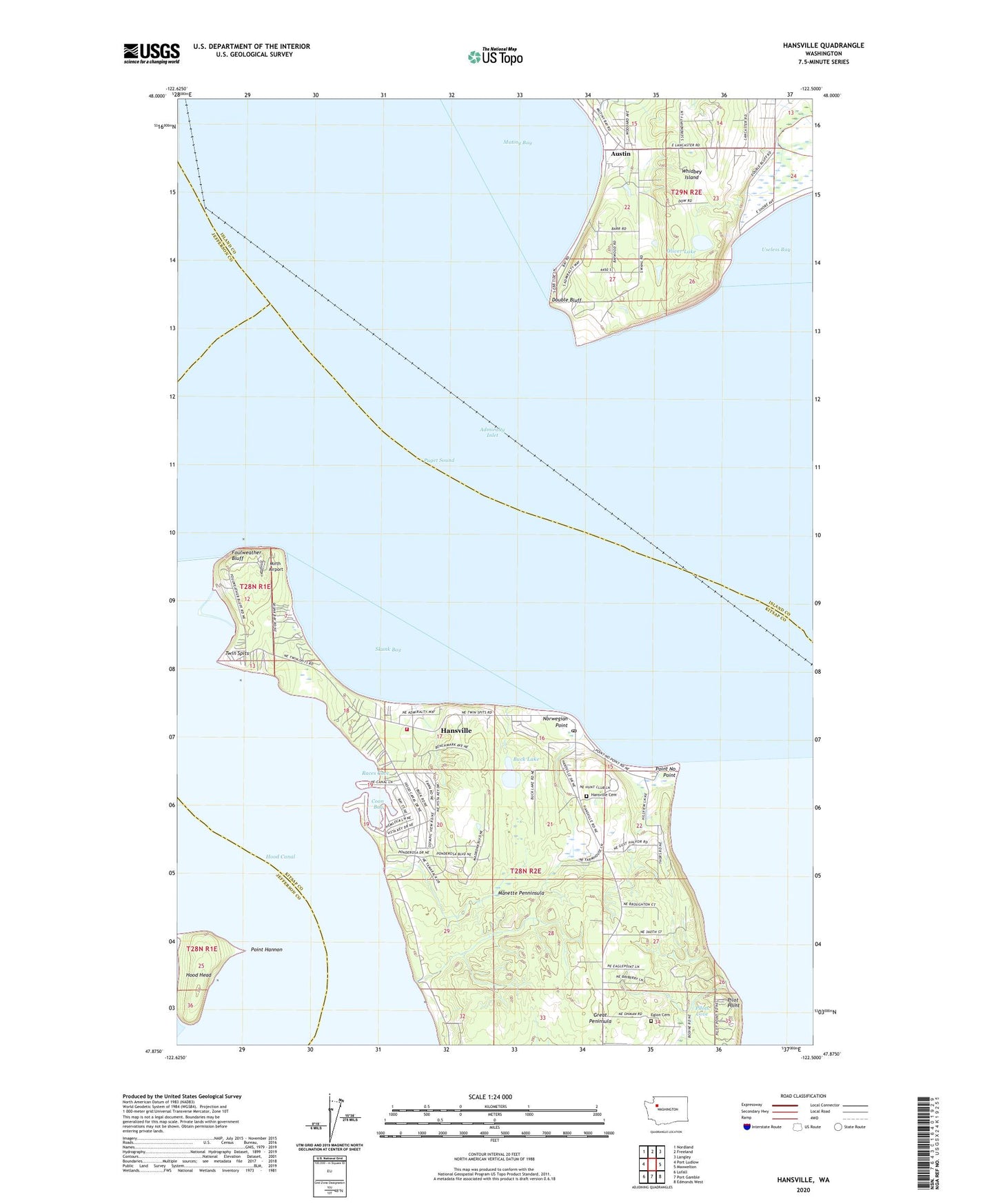 Hansville Washington US Topo Map Image