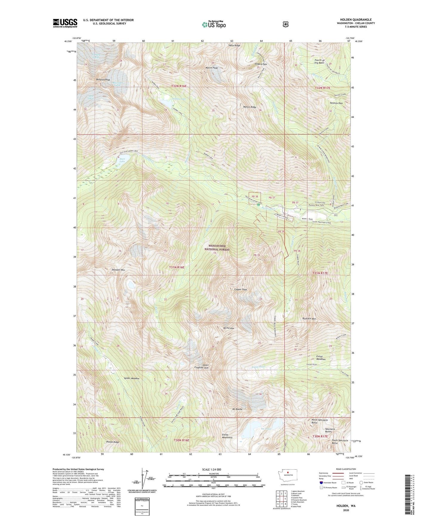 Holden Washington US Topo Map Image