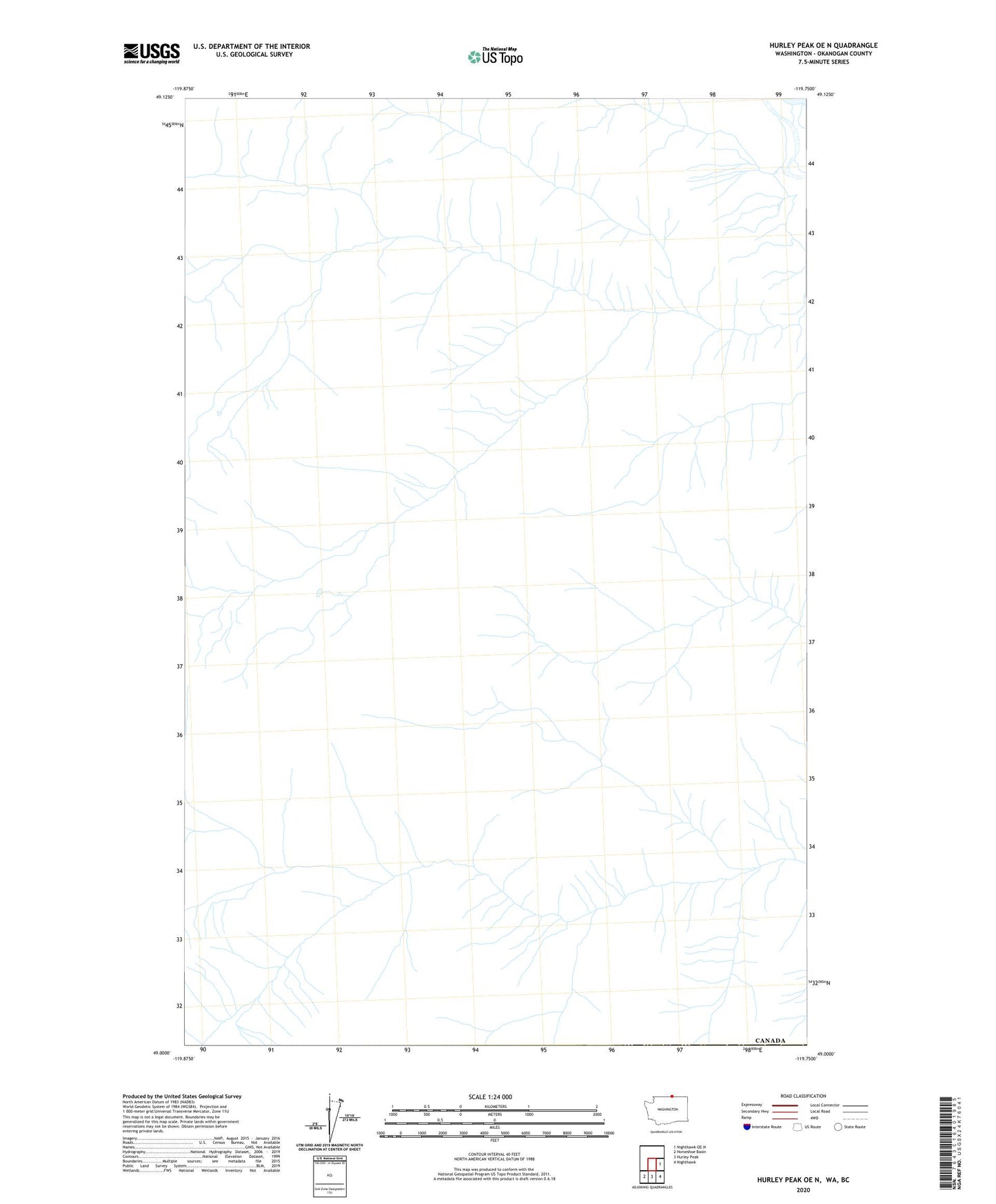 Hurley Peak OE N Washington US Topo Map Image
