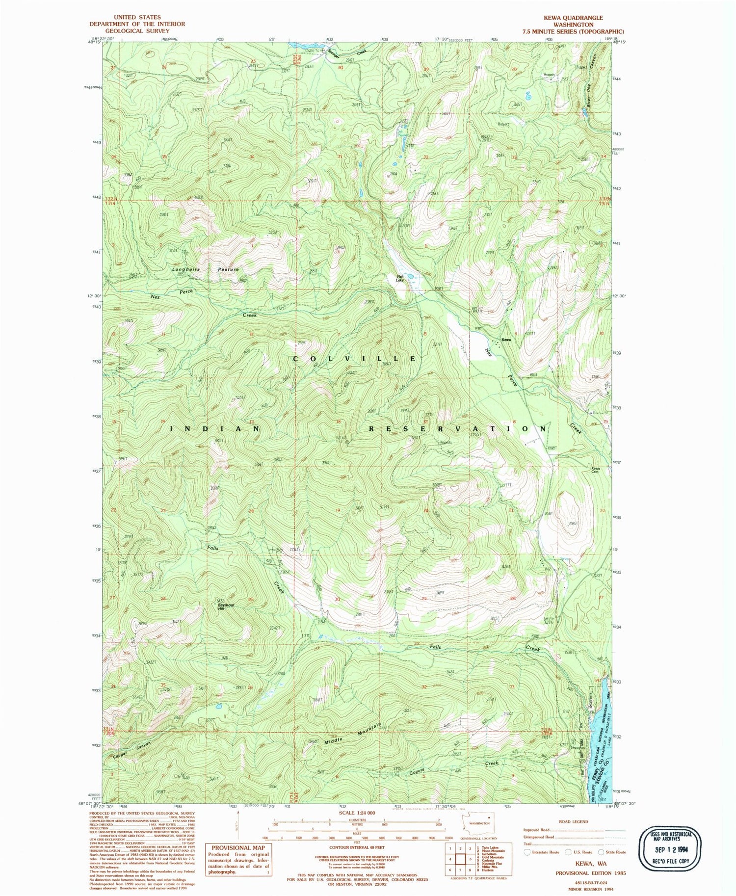 Classic USGS Kewa Washington 7.5'x7.5' Topo Map Image