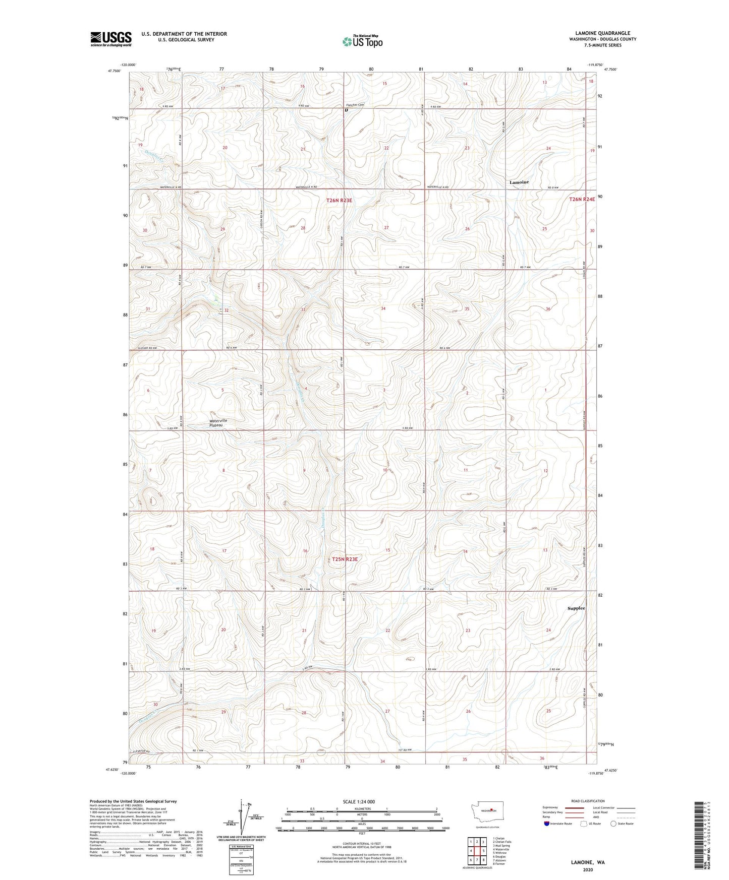 Lamoine Washington US Topo Map Image
