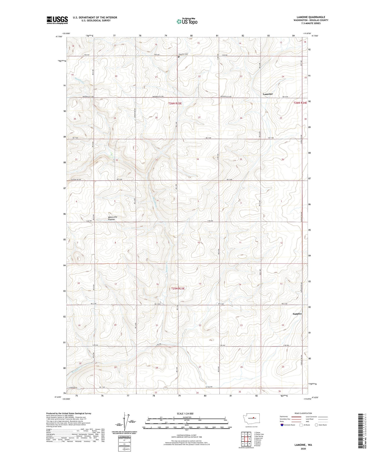 Lamoine Washington US Topo Map Image