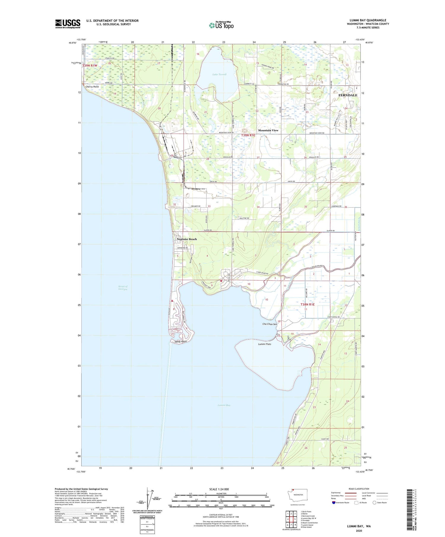 Lummi Bay Washington US Topo Map Image