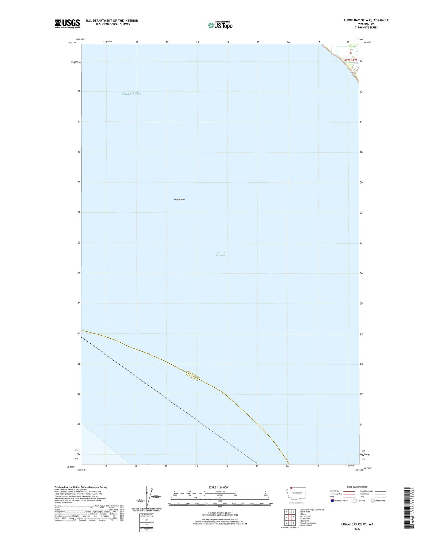 Lummi Bay OE W Washington US Topo Map Image