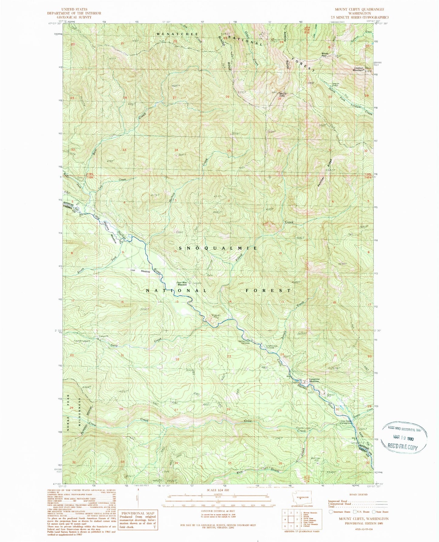 Classic USGS Mount Christie Washington 7.5'x7.5' Topo Map Image