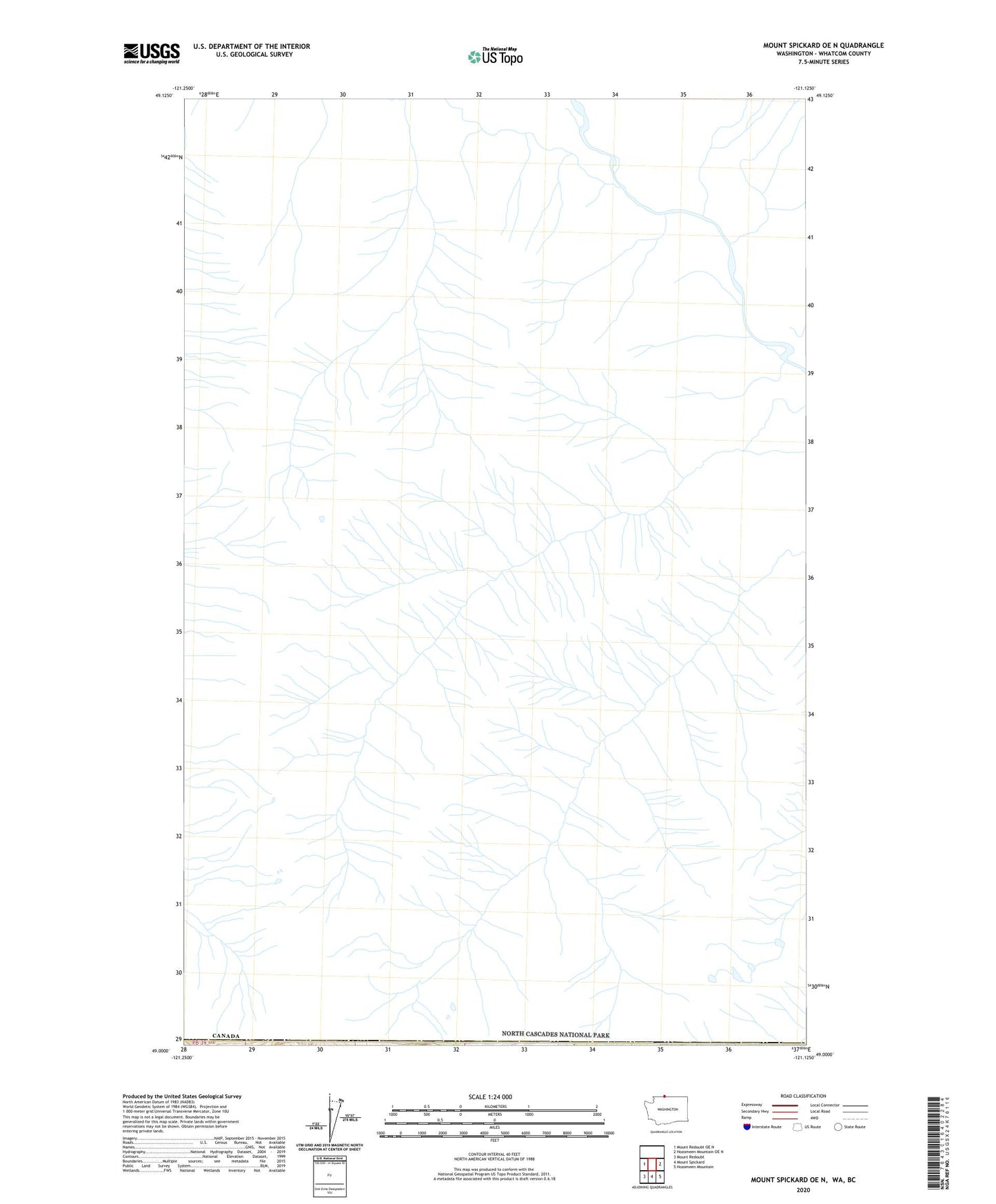 Mount Spickard OE N Washington US Topo Map Image