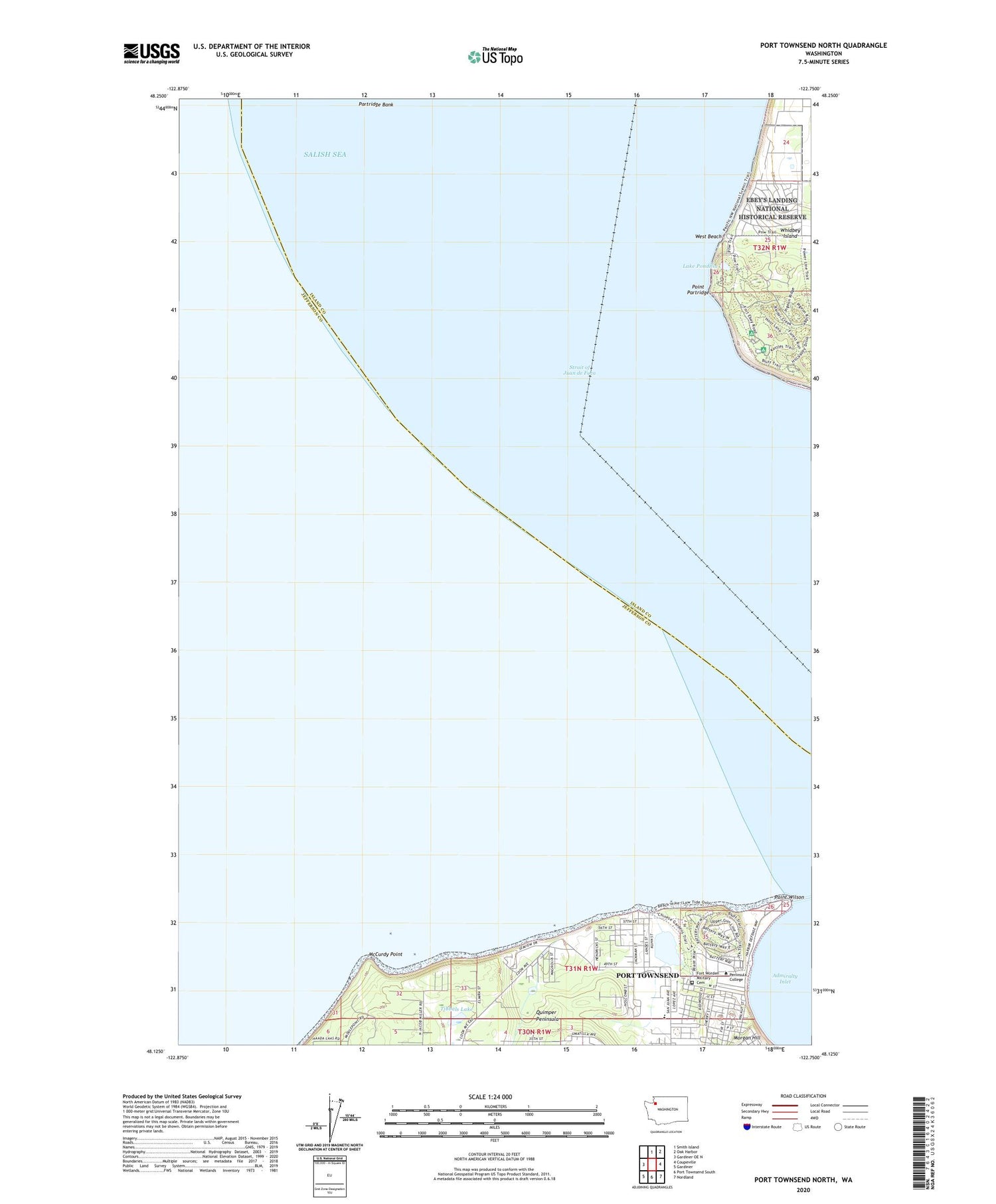 Port Townsend North Washington US Topo Map Image