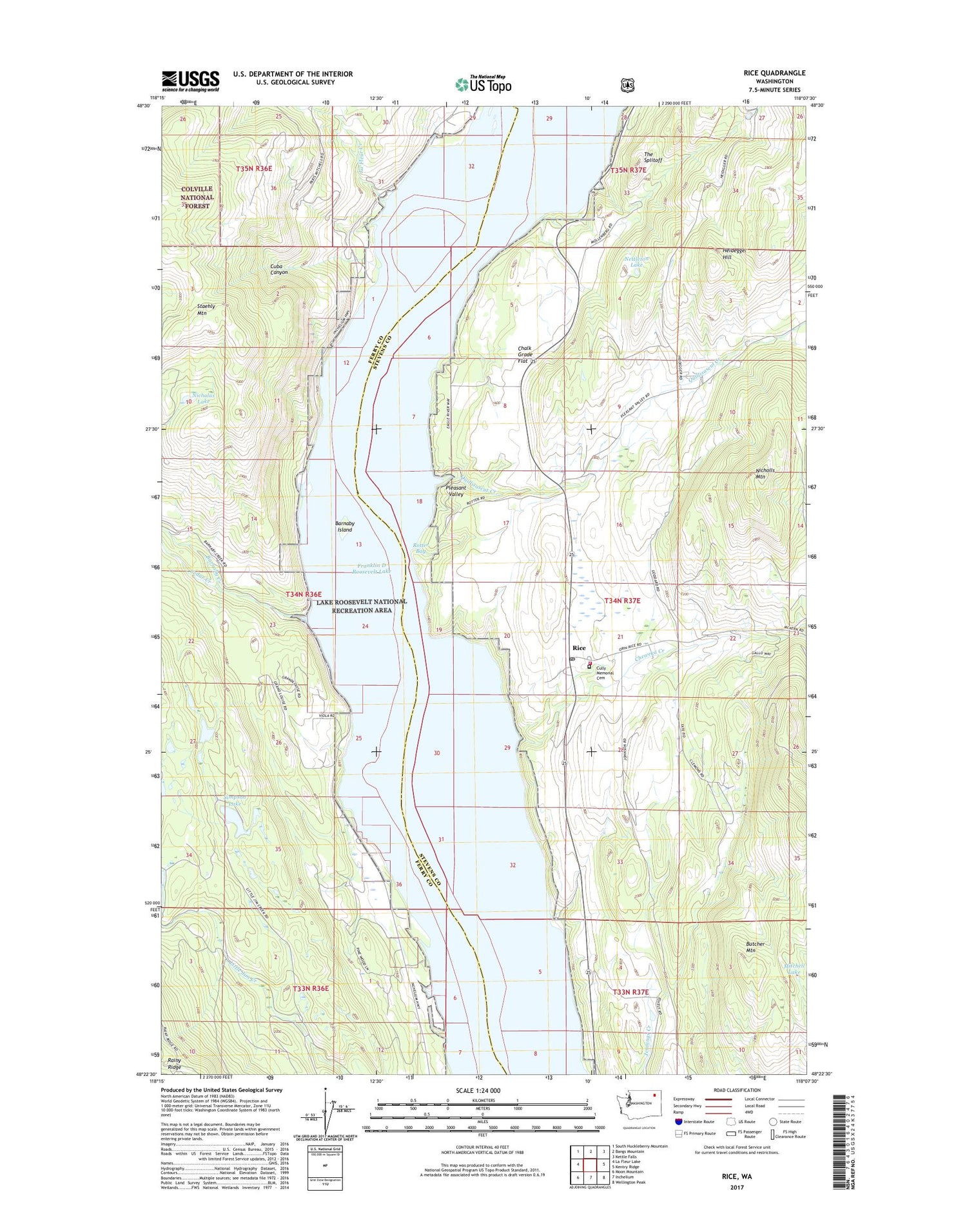 Rice Washington US Topo Map Image