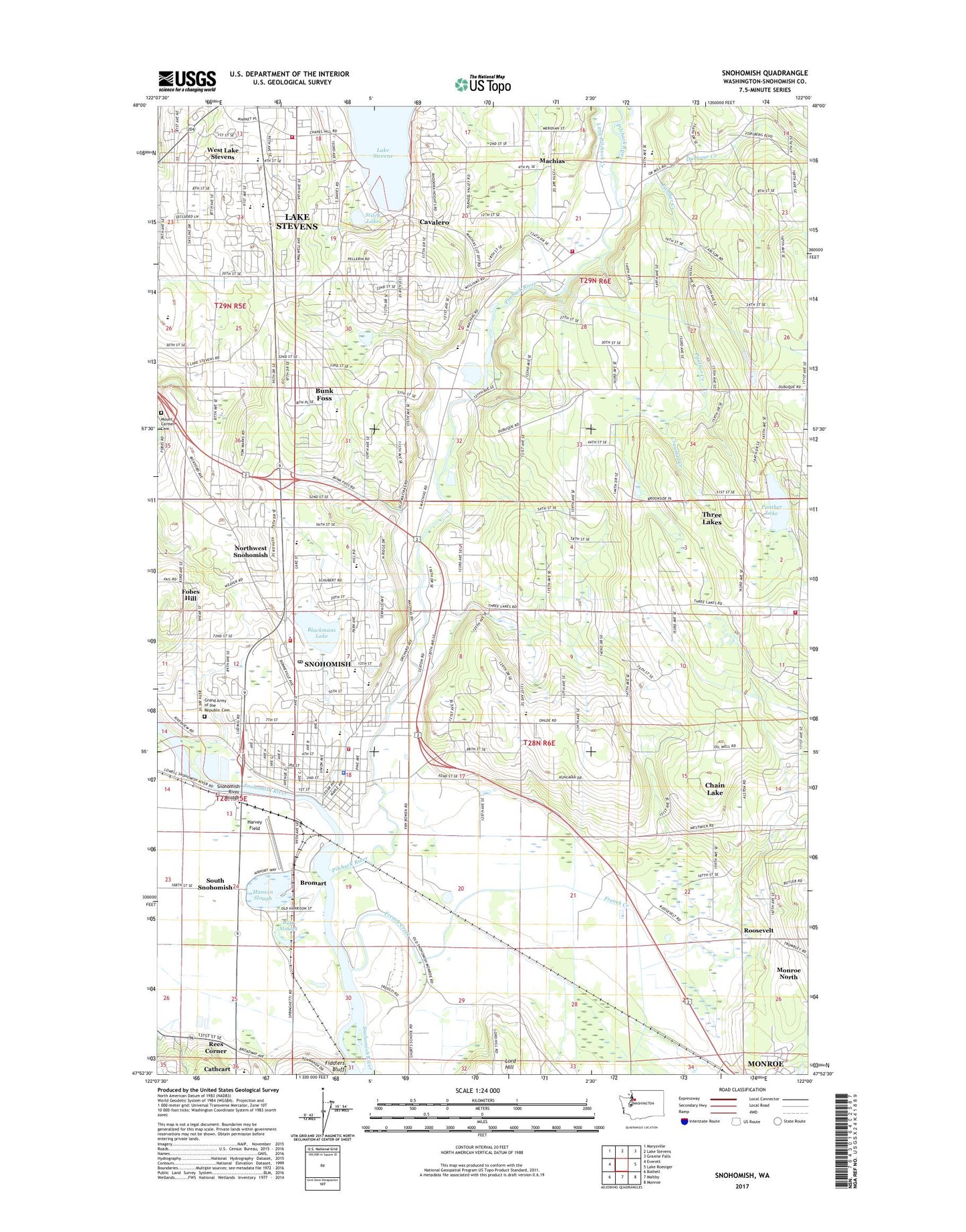Snohomish Washington US Topo Map Image
