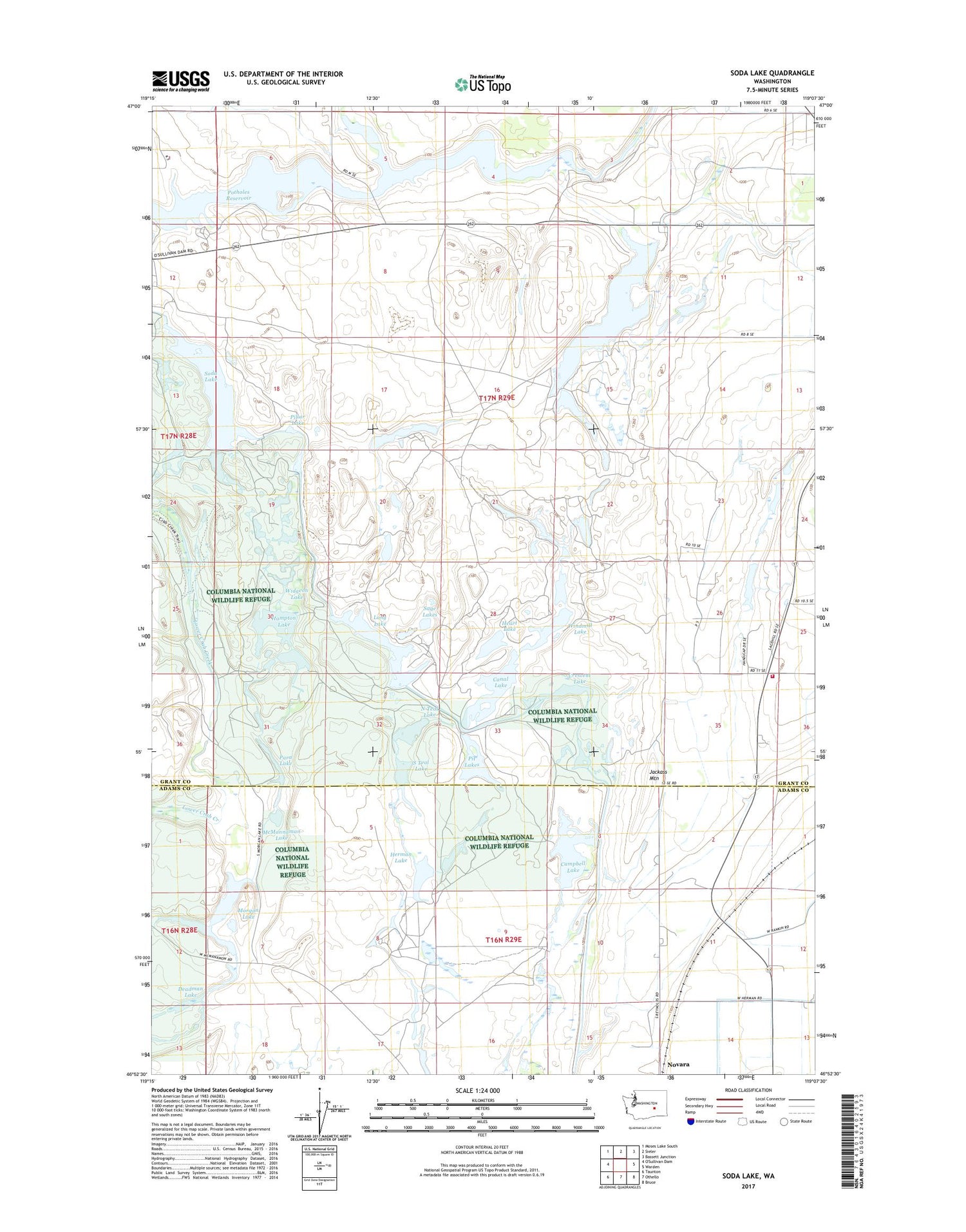 Soda Lake Washington US Topo Map Image