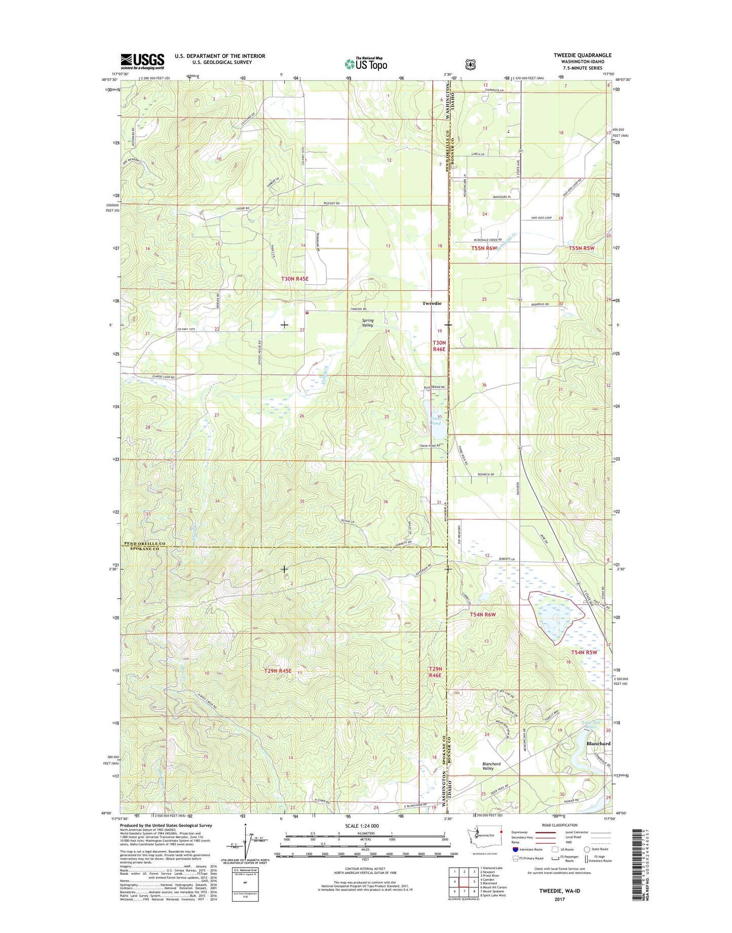 Tweedie Washington US Topo Map Image
