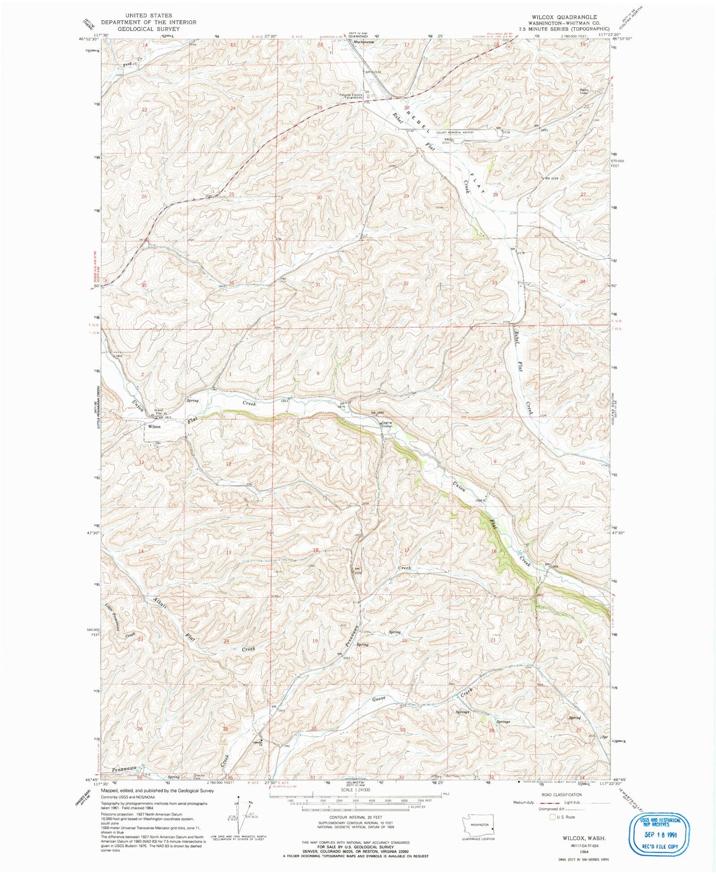 Classic USGS Wilcox Washington 7.5'x7.5' Topo Map Image