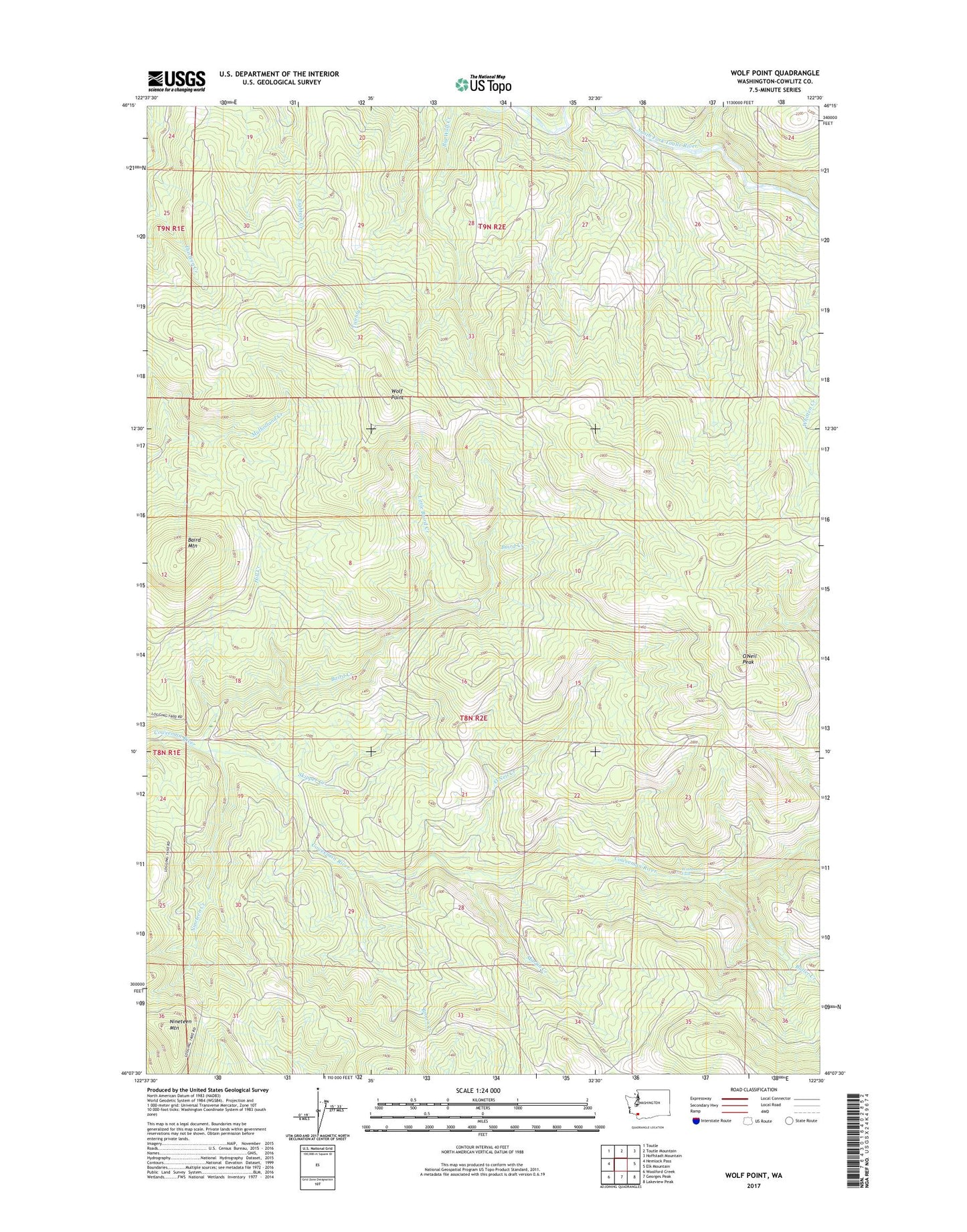 Wolf Point Washington US Topo Map Image