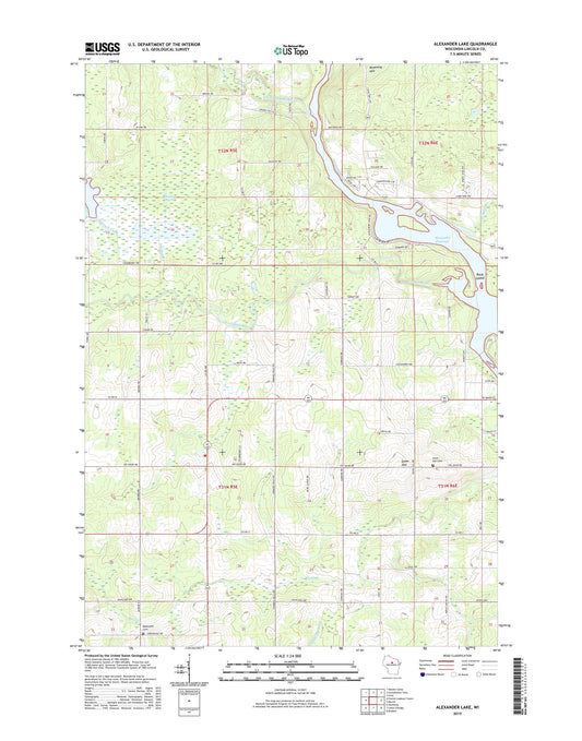 Alexander Lake Wisconsin US Topo Map Image