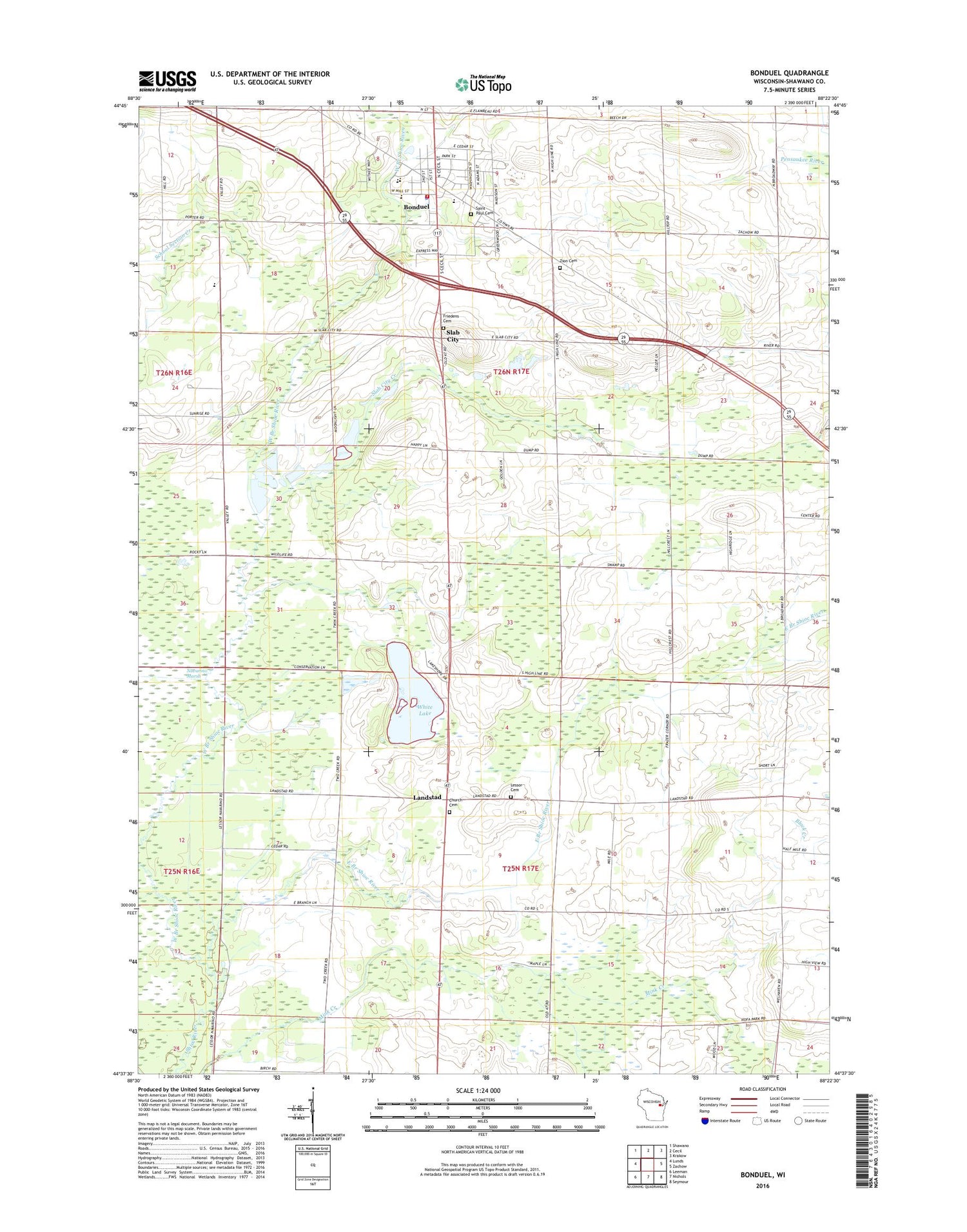 Bonduel Wisconsin US Topo Map Image