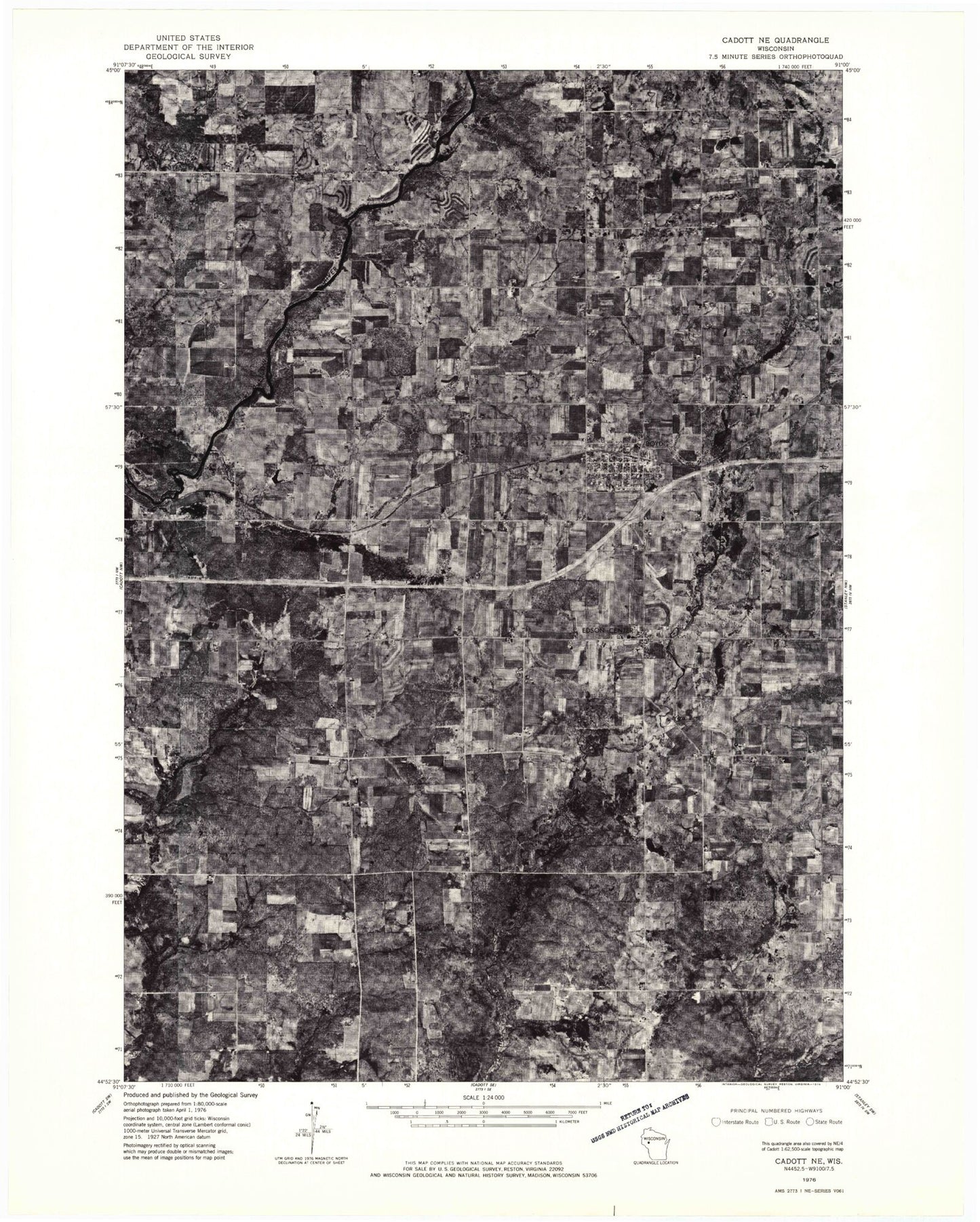 Classic USGS Boyd Wisconsin 7.5'x7.5' Topo Map Image