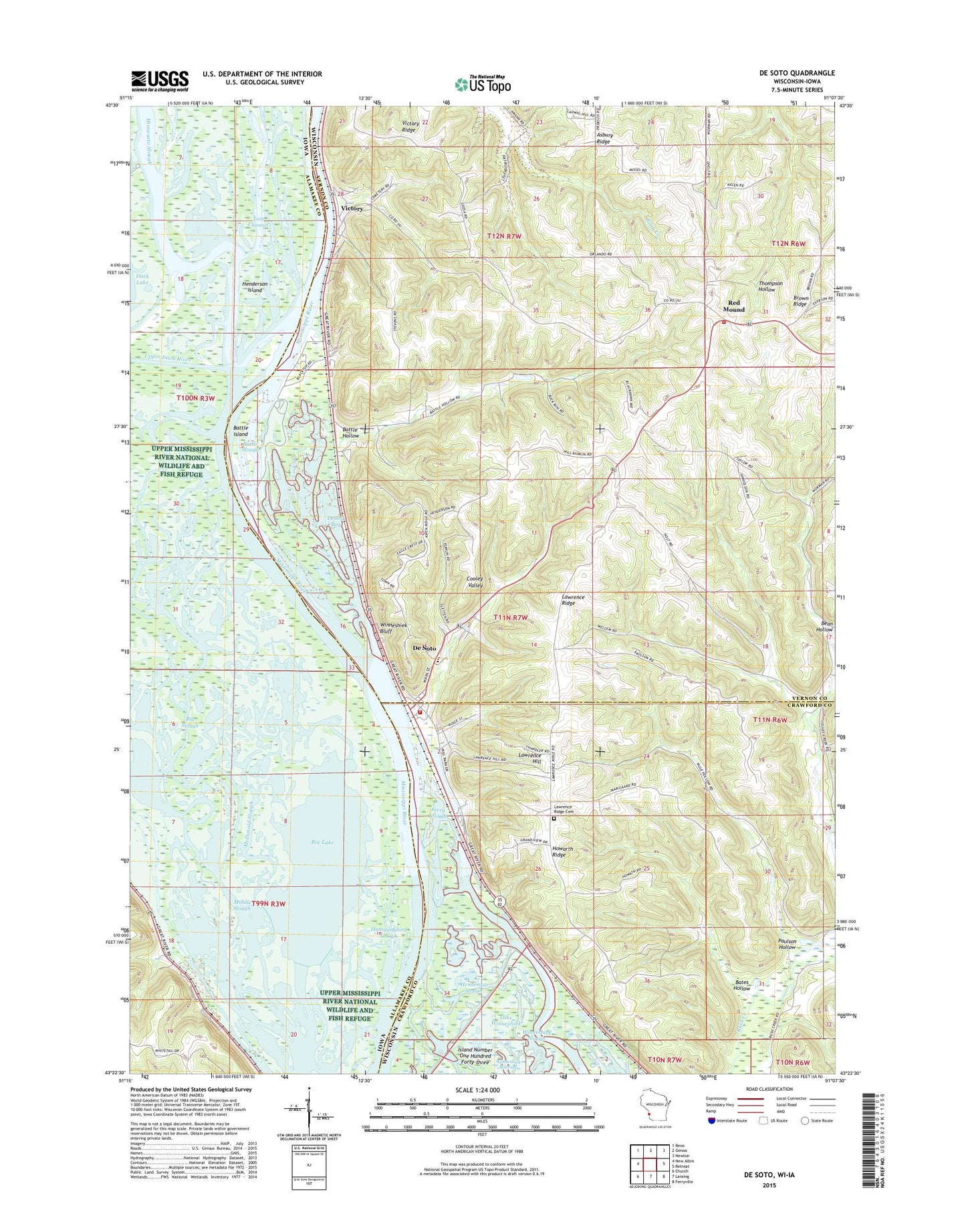 De Soto Wisconsin US Topo Map Image
