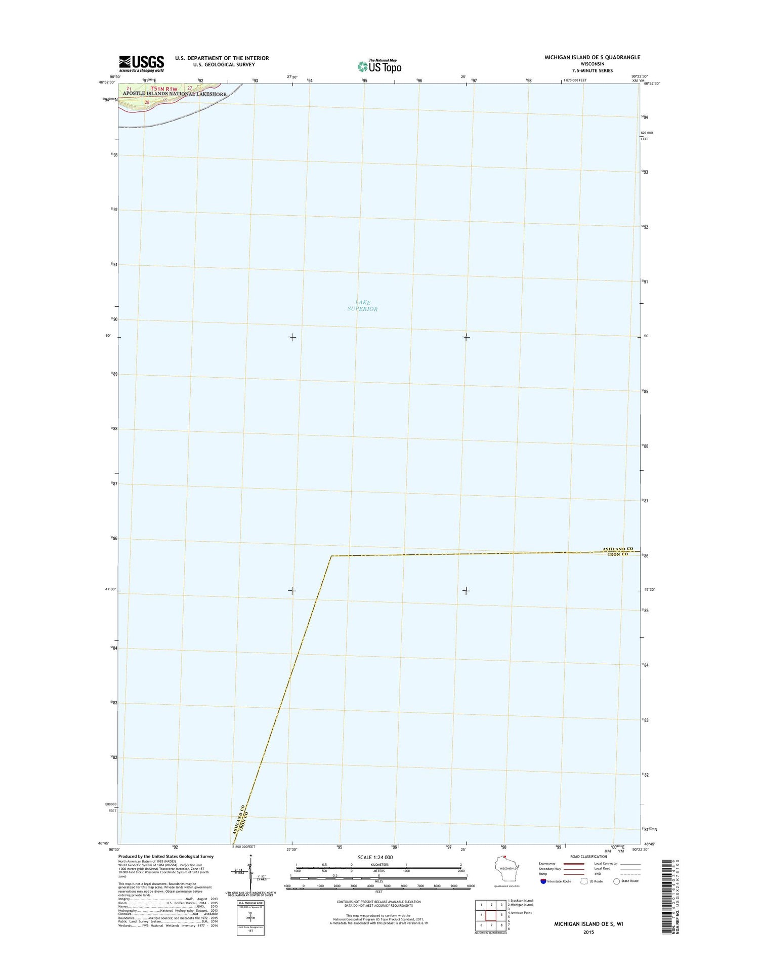 Michigan Island OE S Wisconsin US Topo Map Image