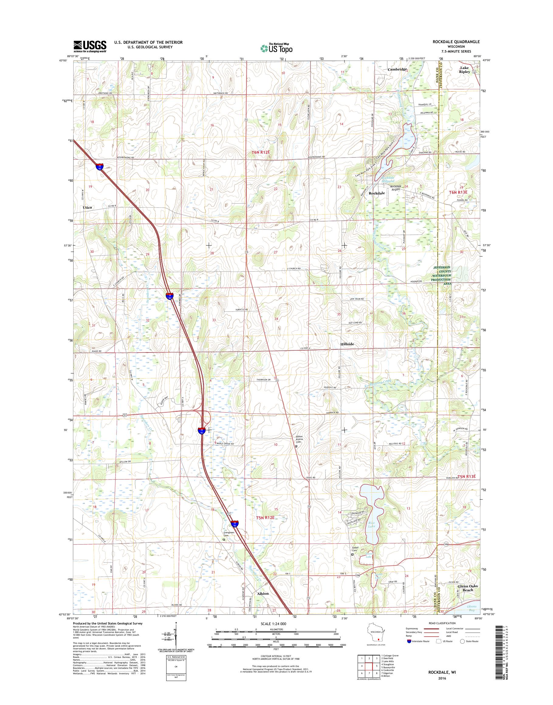 Rockdale Wisconsin Us Topo Map Mytopo Map Store 5260