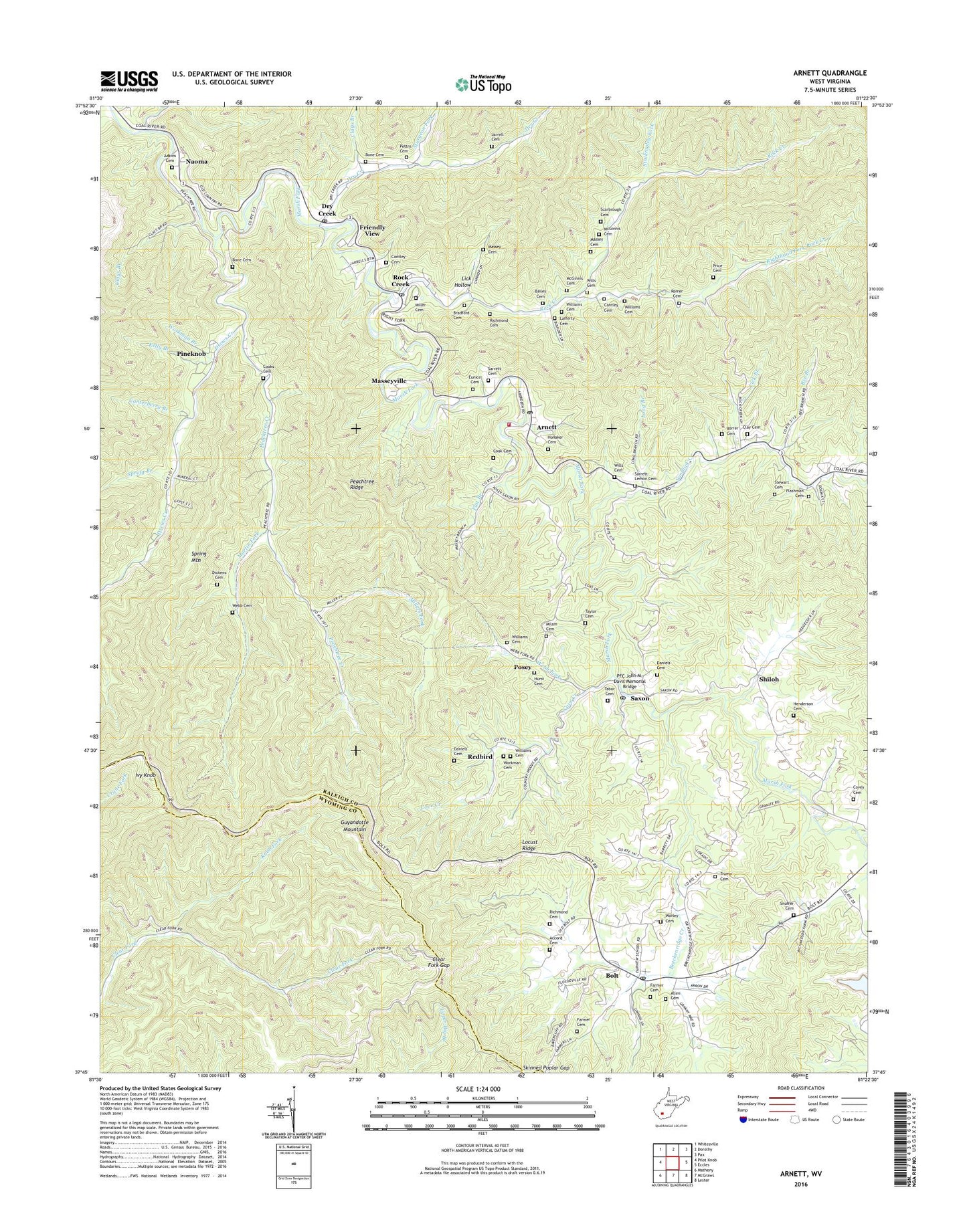 Arnett West Virginia US Topo Map Image