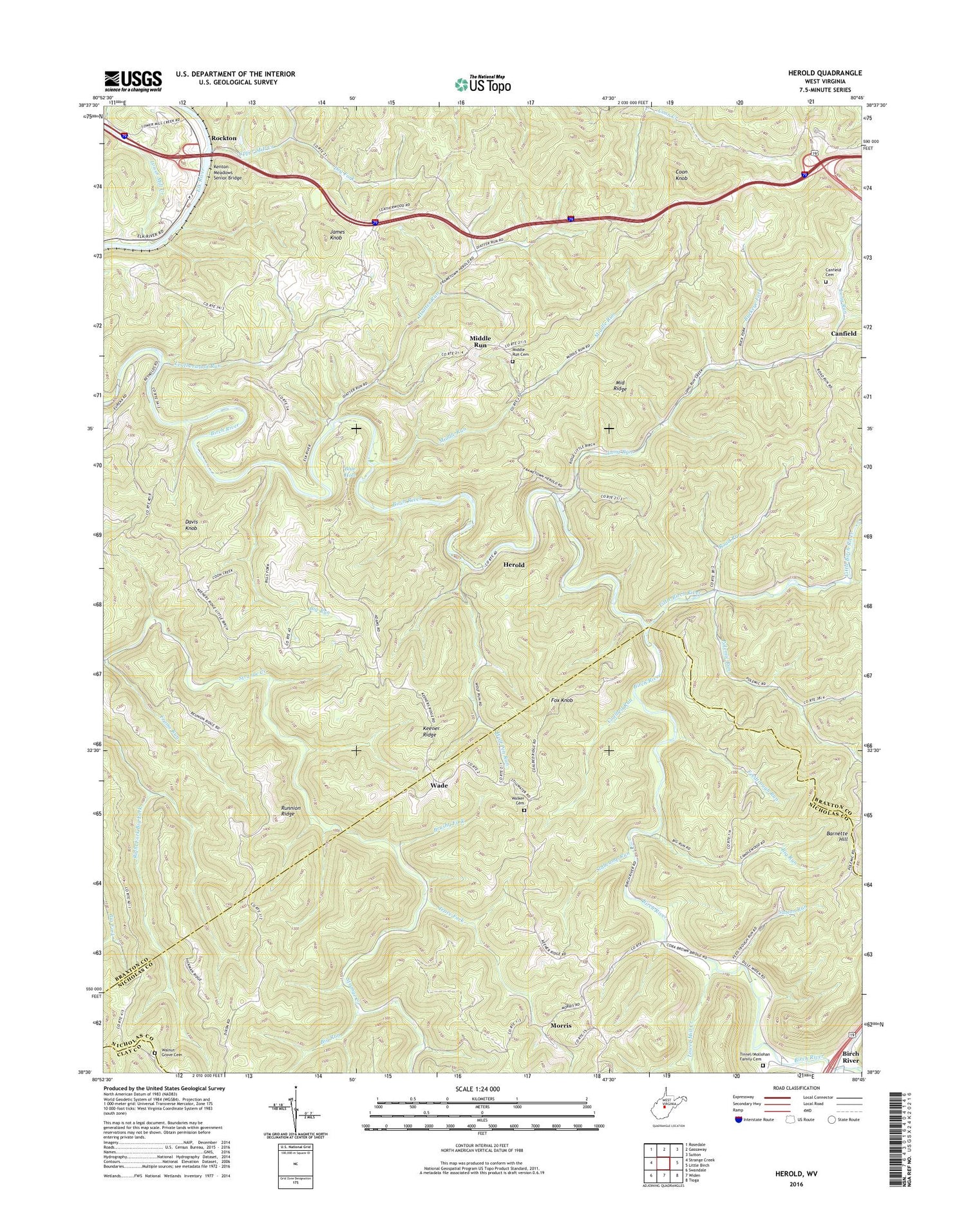 Herold West Virginia US Topo Map Image